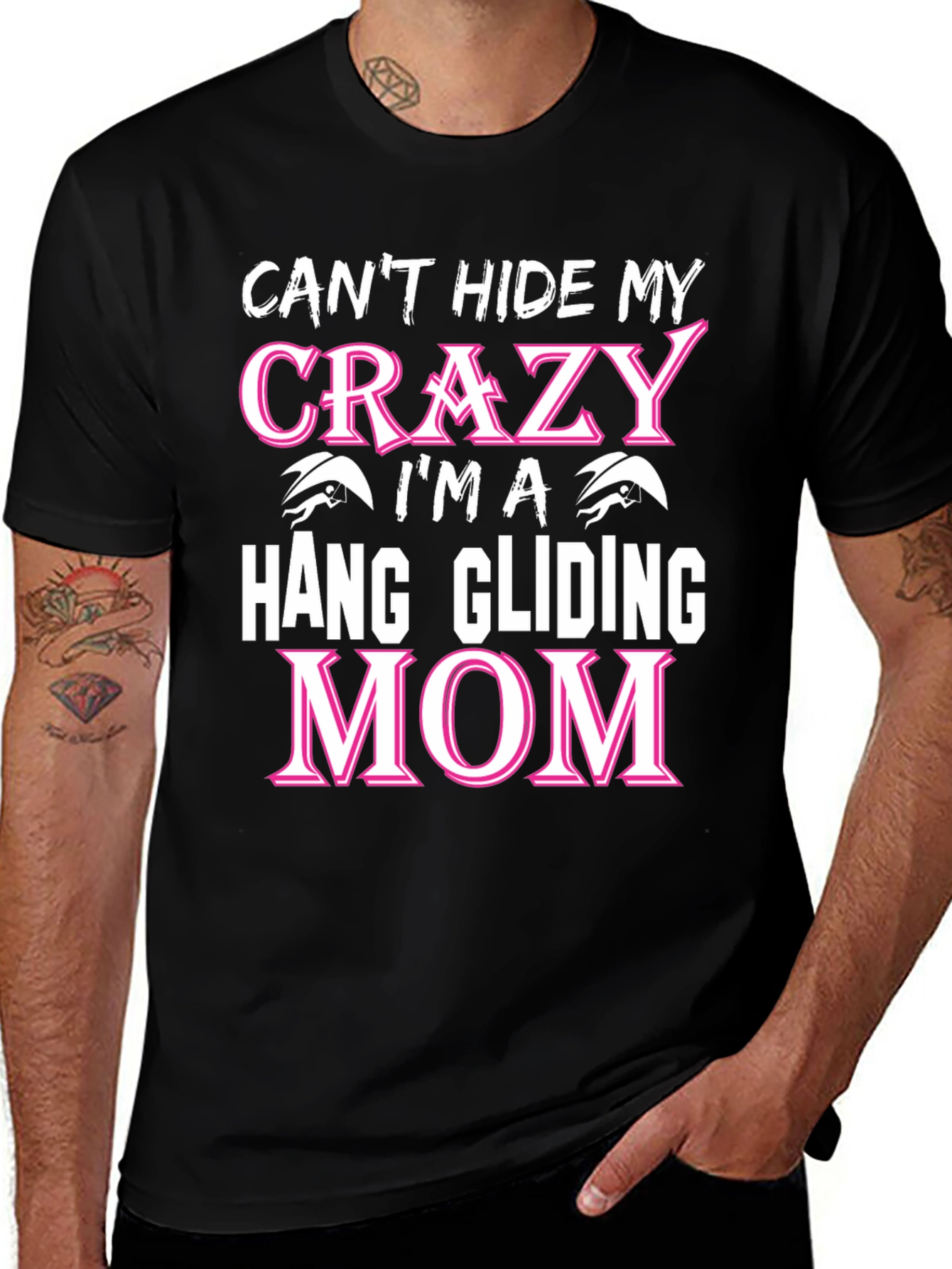 Crazy Hang Gliding Mom T-Shirt - Novelty Graphic Tee