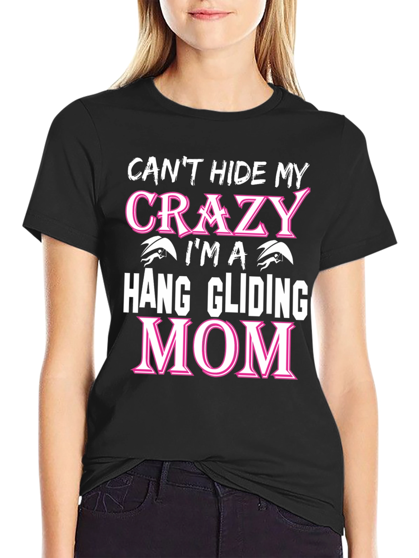 Crazy Hang Gliding Mom T-Shirt - Novelty Graphic Tee