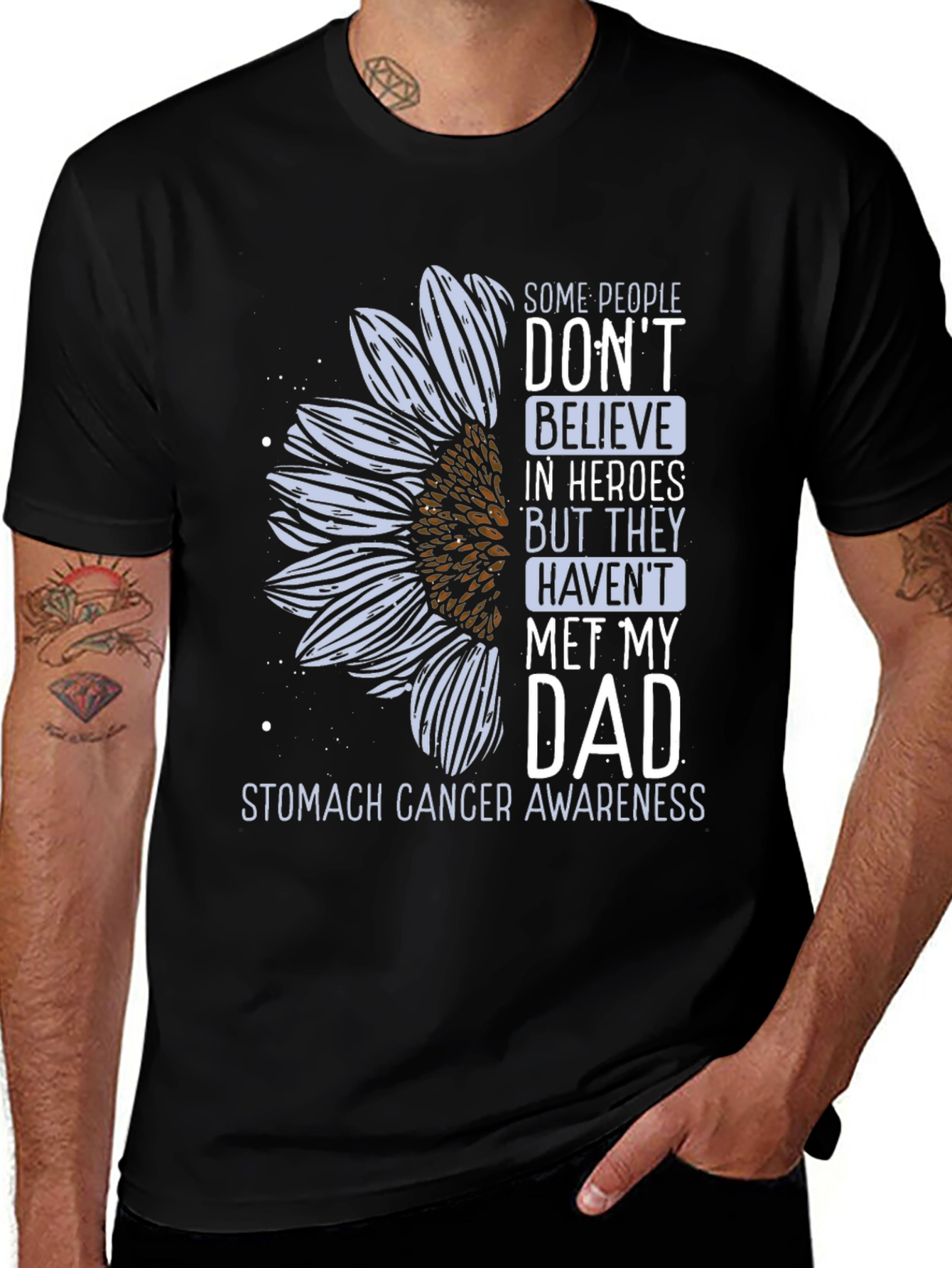 Stomach Cancer Awareness Sunflower T-Shirt
