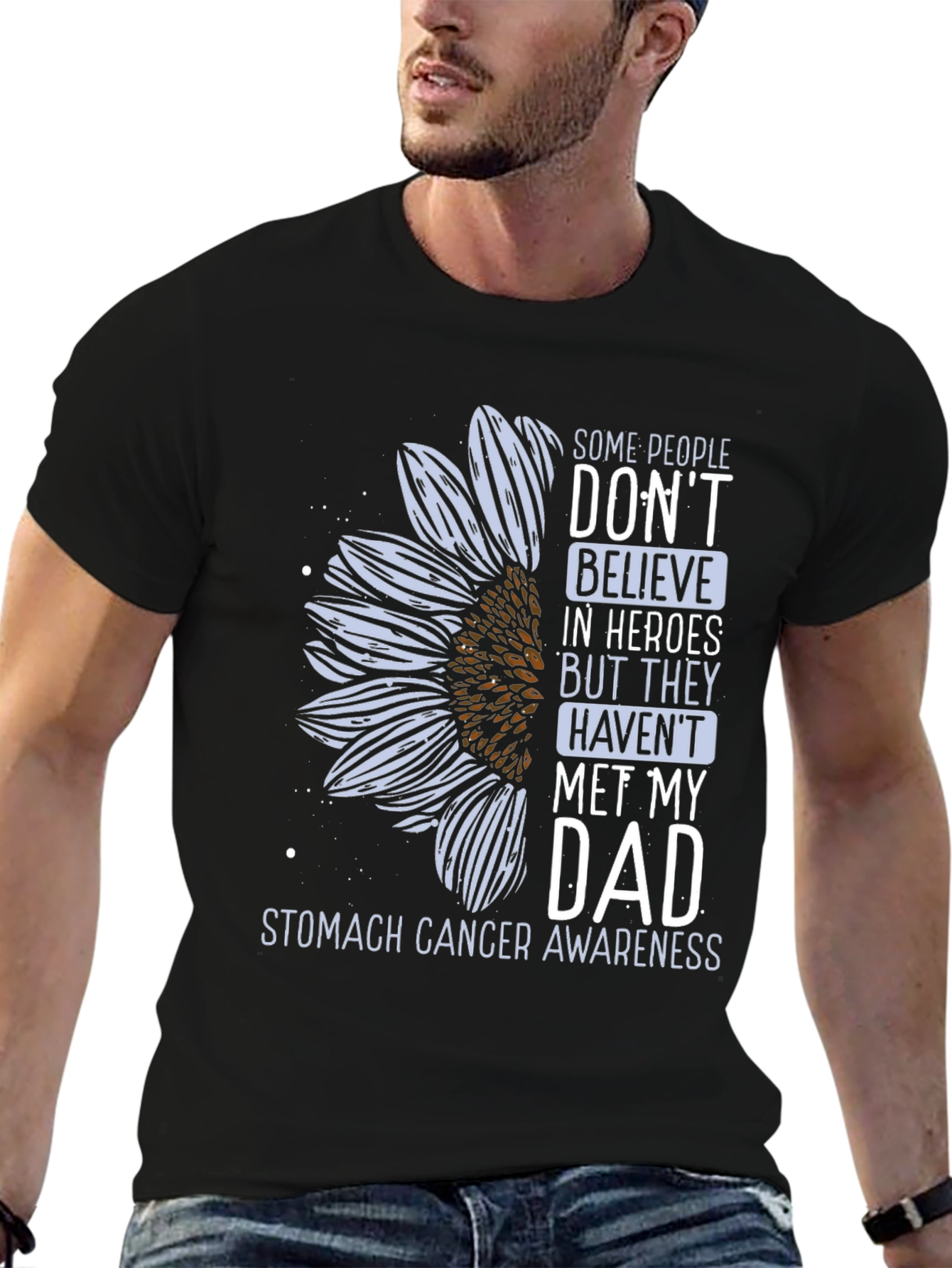 Stomach Cancer Awareness Sunflower T-Shirt