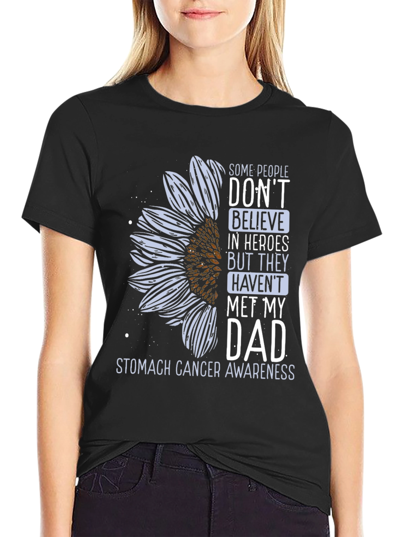 Stomach Cancer Awareness Sunflower T-Shirt
