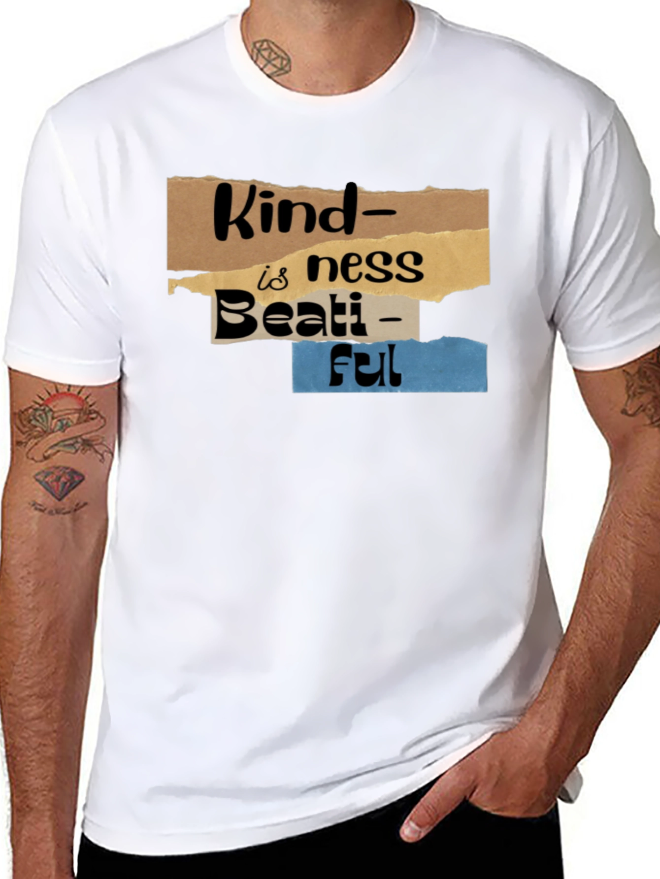 Kindness is Beautiful Graphic Tee - Black Cotton Blend