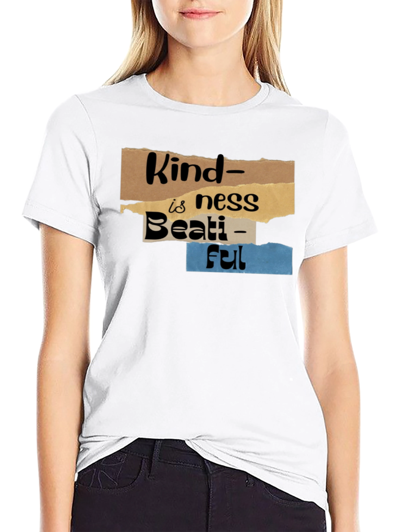 Kindness is Beautiful Graphic Tee - Black Cotton Blend