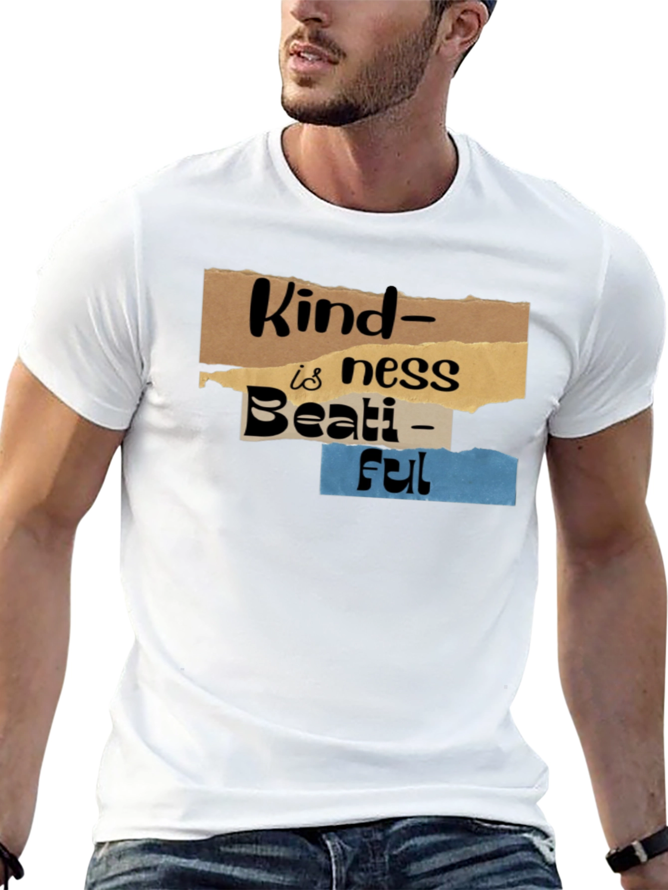 Kindness is Beautiful Graphic Tee - Black Cotton Blend