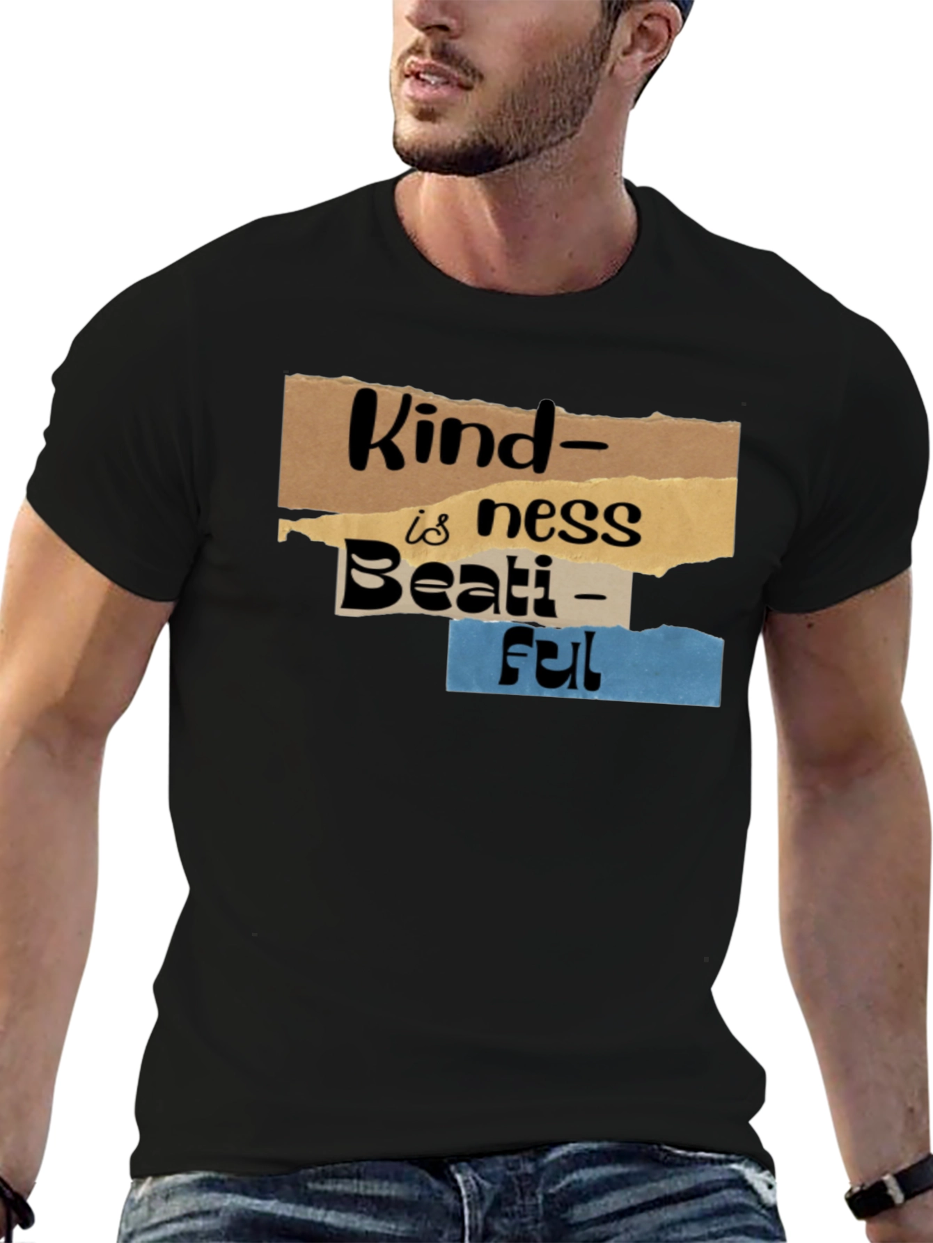 Kindness is Beautiful Graphic Tee - Black Cotton Blend