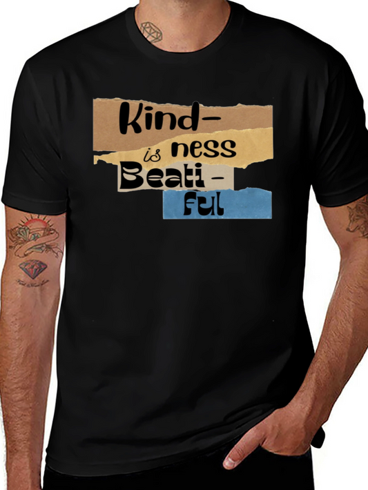 Kindness is Beautiful Graphic Tee - Black Cotton Blend