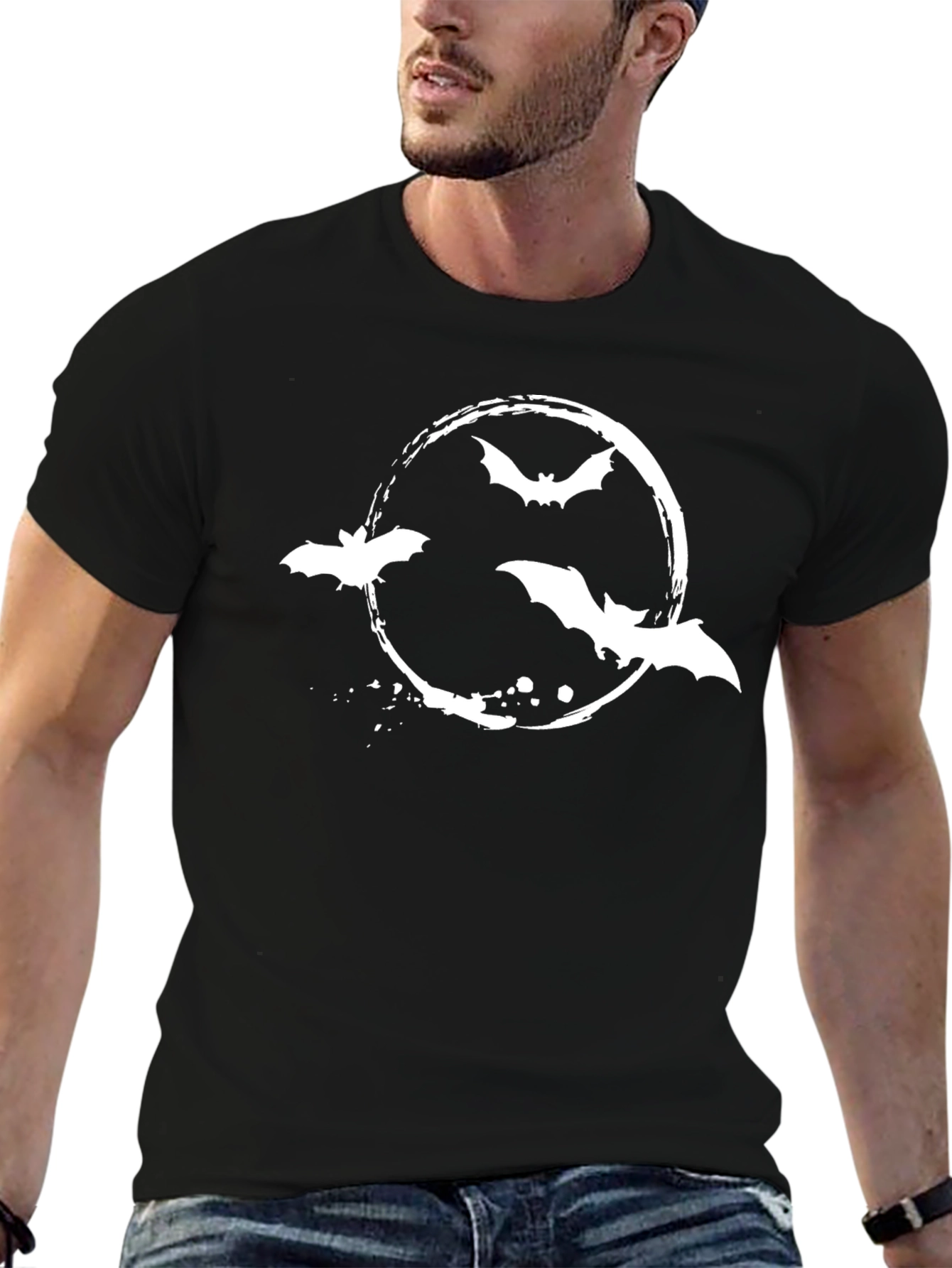 Bats in Circle Black T-Shirt