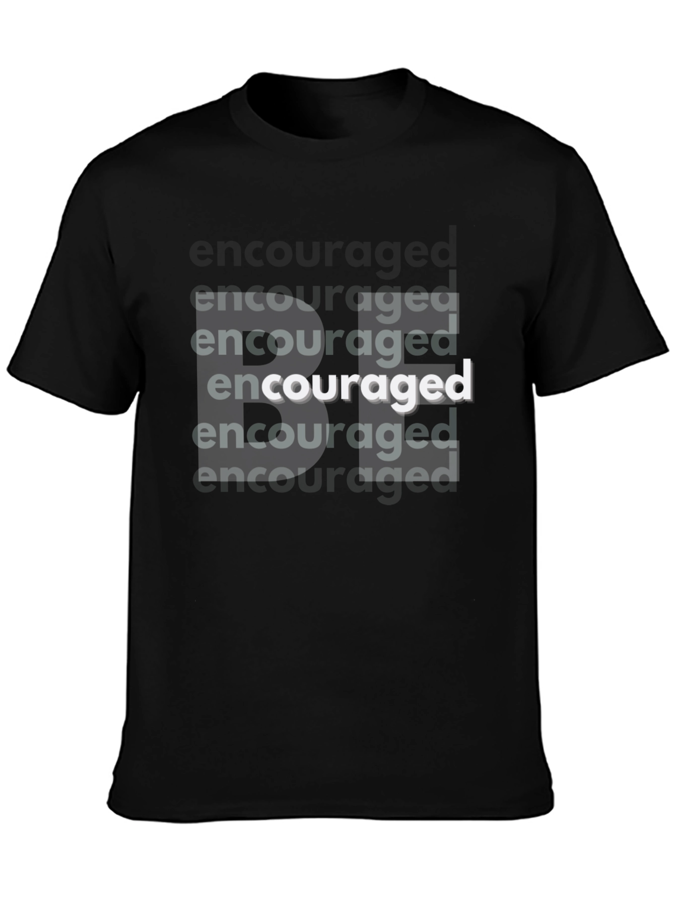 Encouraged Graphic T-Shirt - Bold Black Tee
