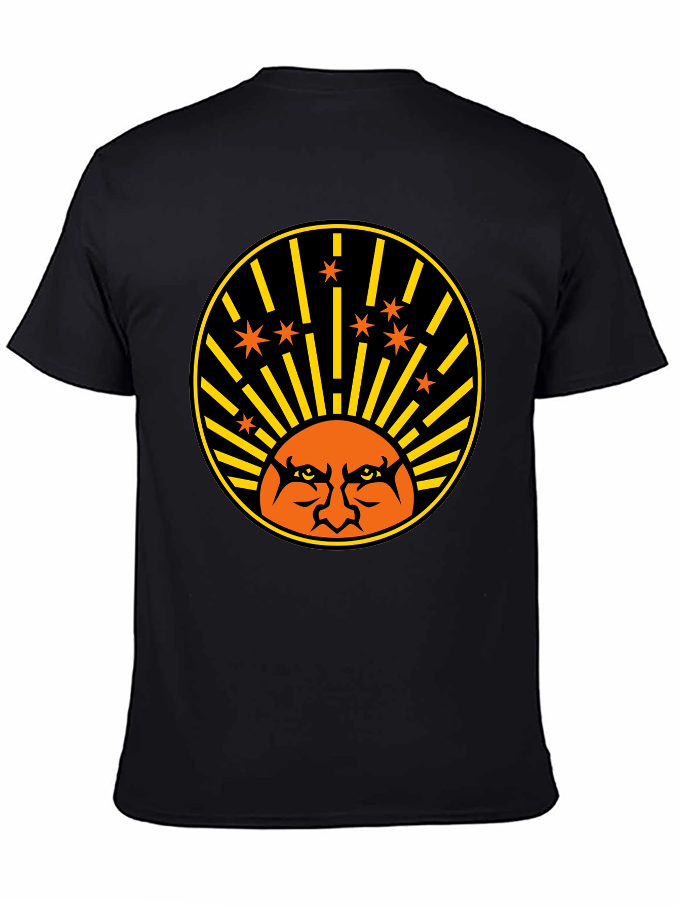 Angry Sun Graphic Tee - Black Cotton T-Shirt