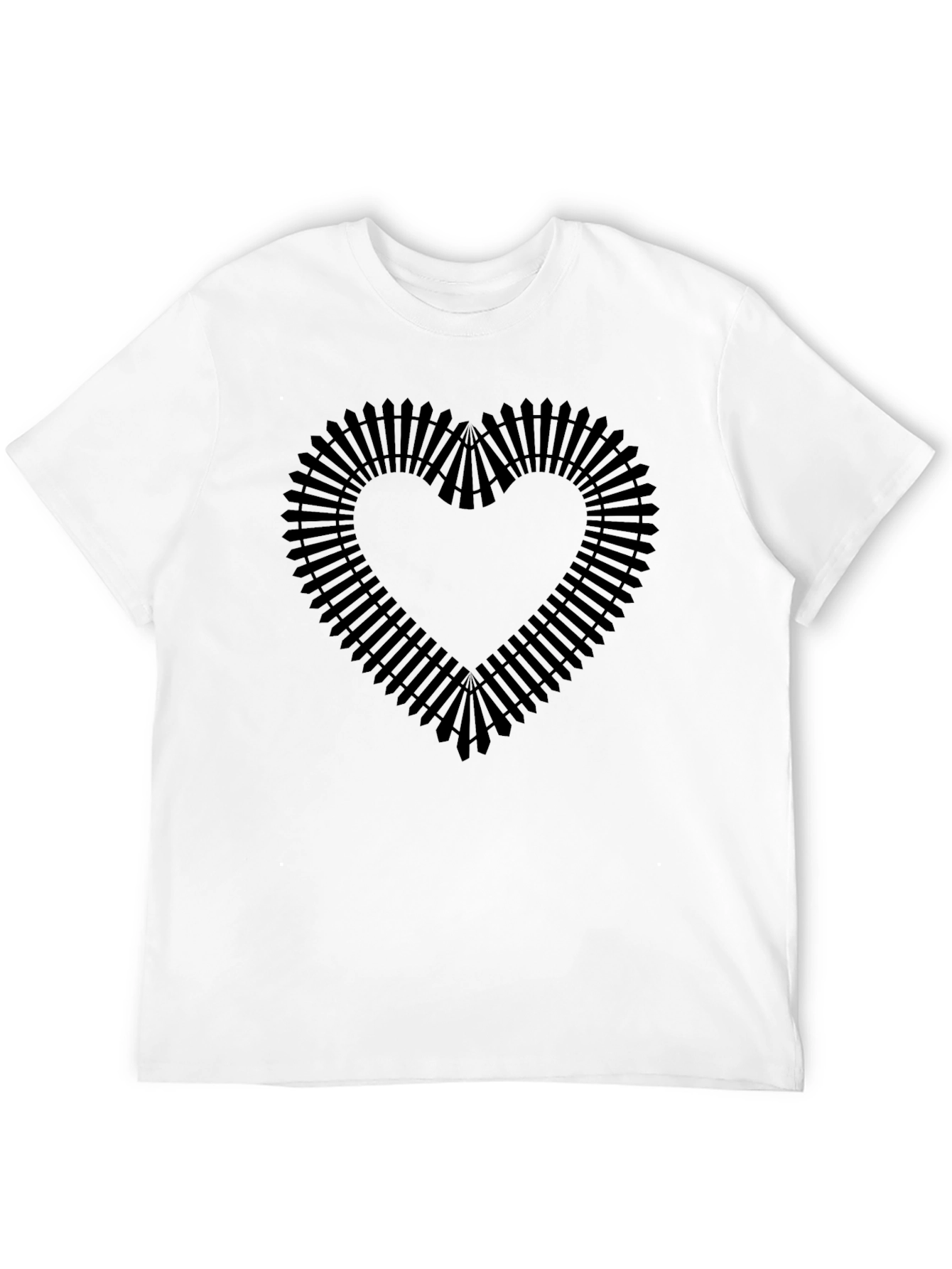 Railroad Heart Black T-Shirt - Unique Design