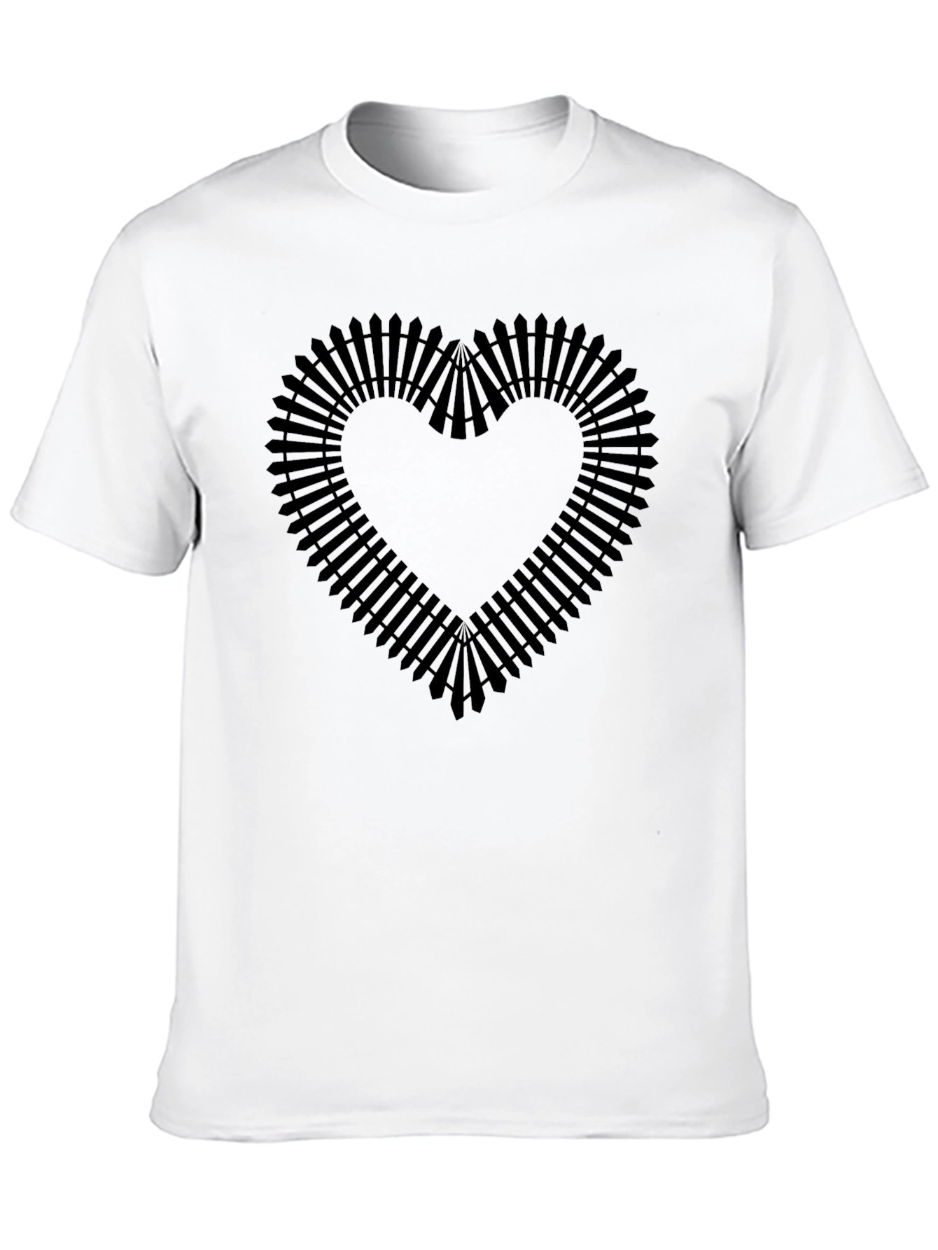 Railroad Heart Black T-Shirt - Unique Design