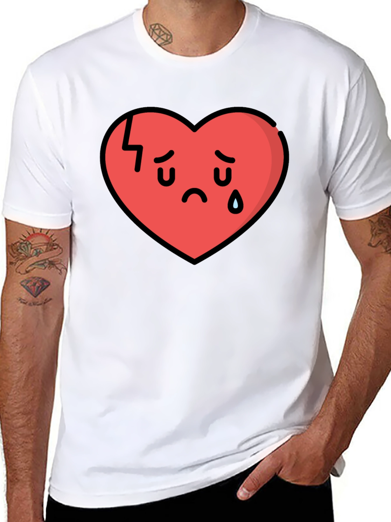 Broken Heart Graphic Tee - Sad Heart Club Shirt