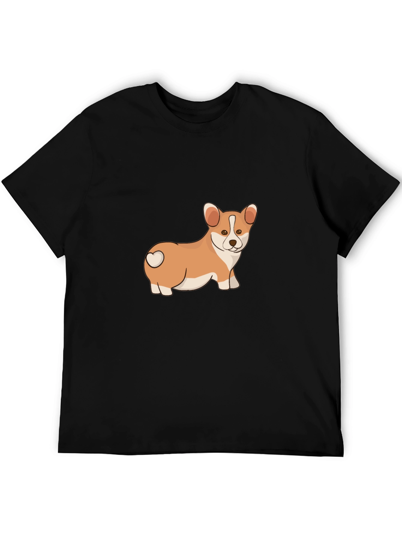 Corgi Love Mens Black T-Shirt
