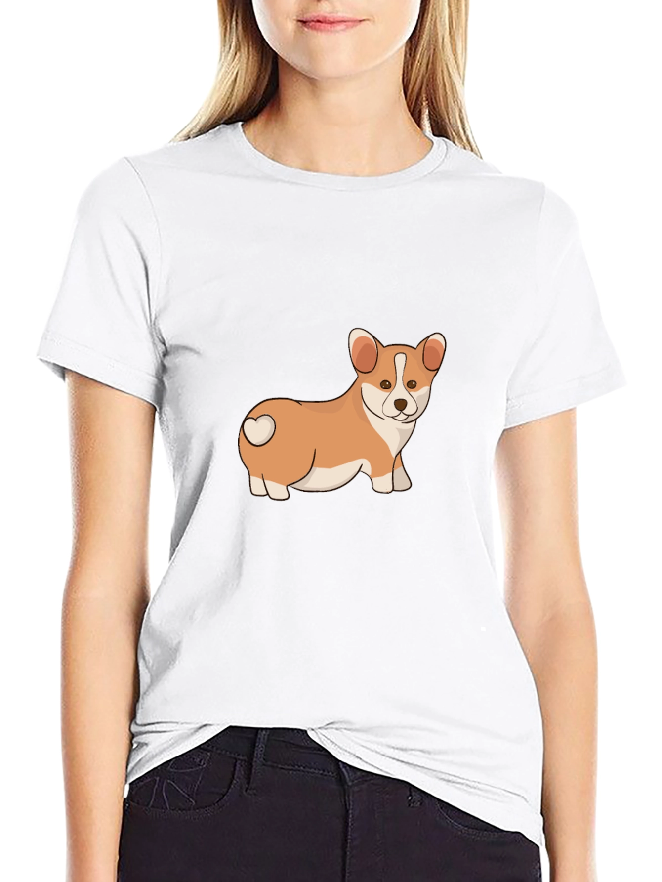 Corgi Love Mens Black T-Shirt