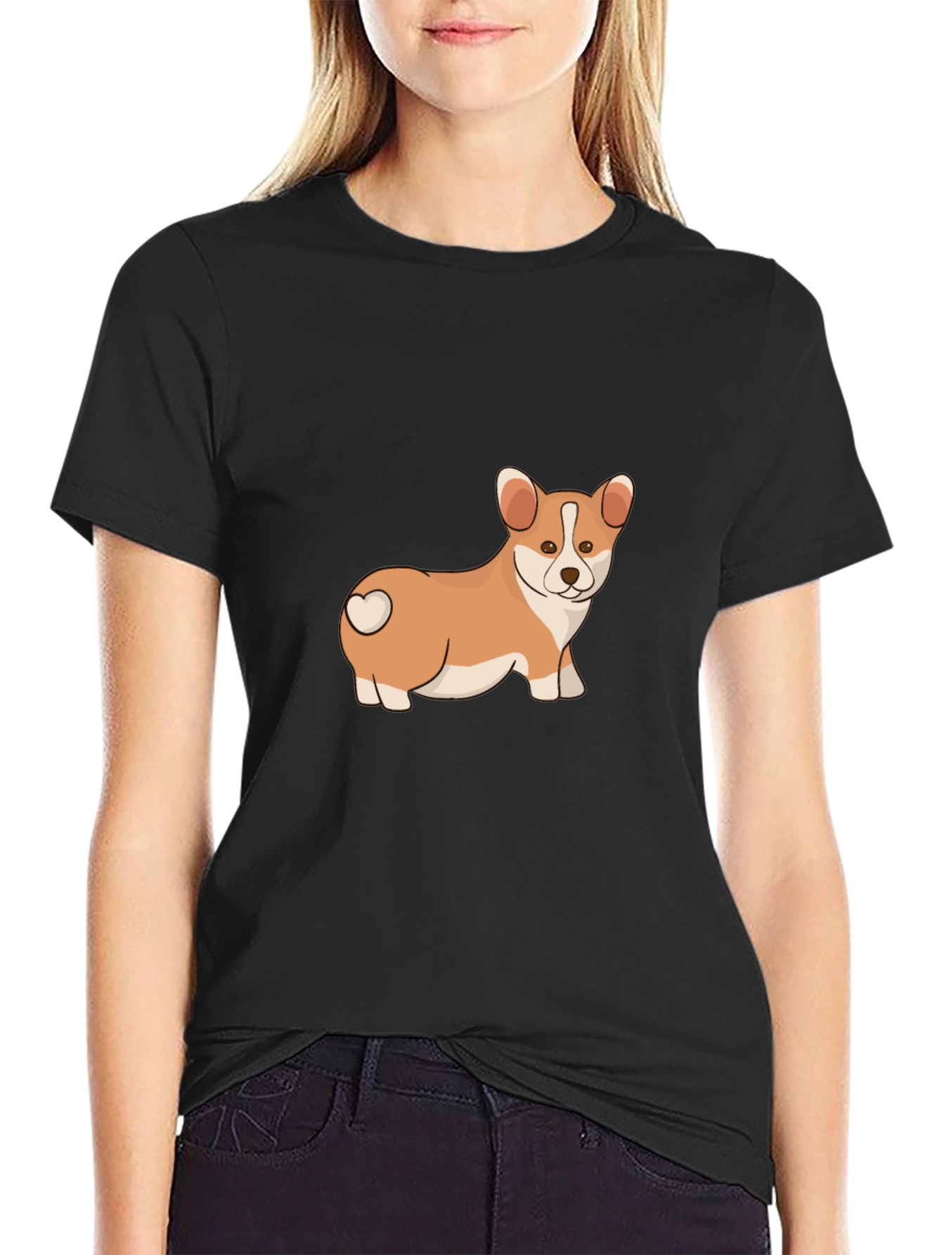 Corgi Love Mens Black T-Shirt