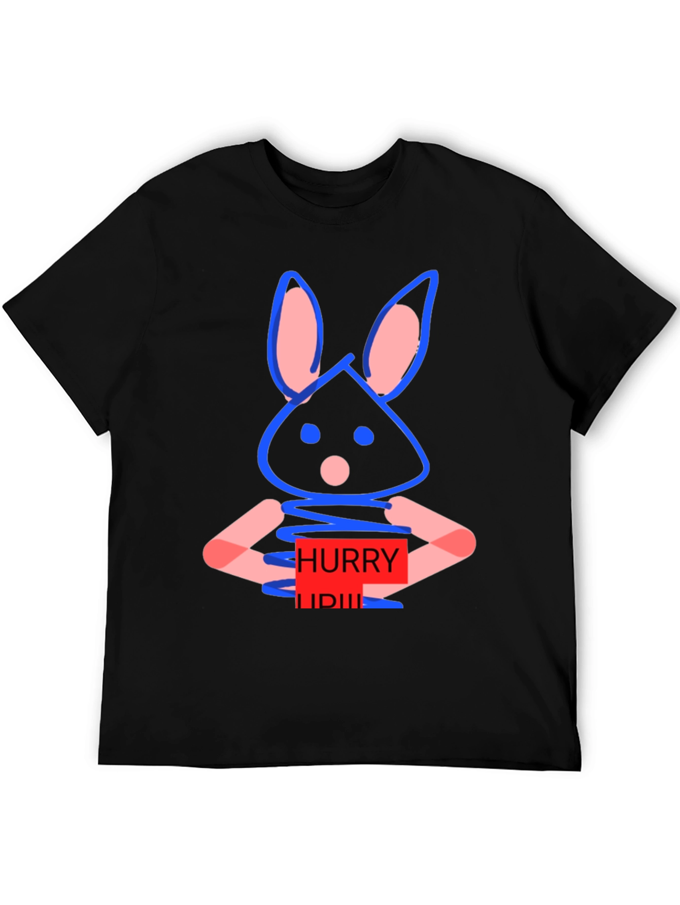 Whimsical Bunny Graphic Tee - Hurry Up! Design