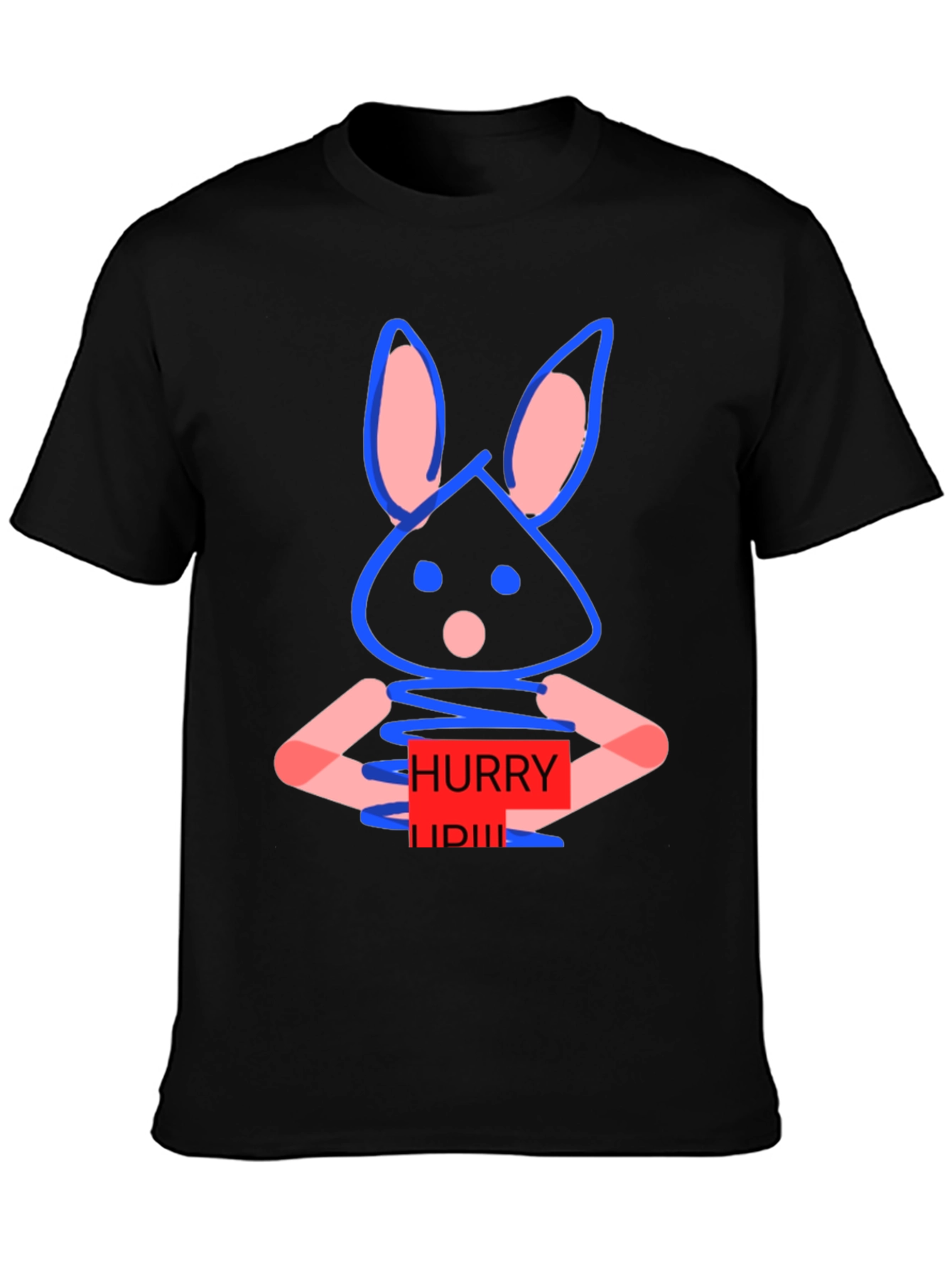 Whimsical Bunny Graphic Tee - Hurry Up! Design