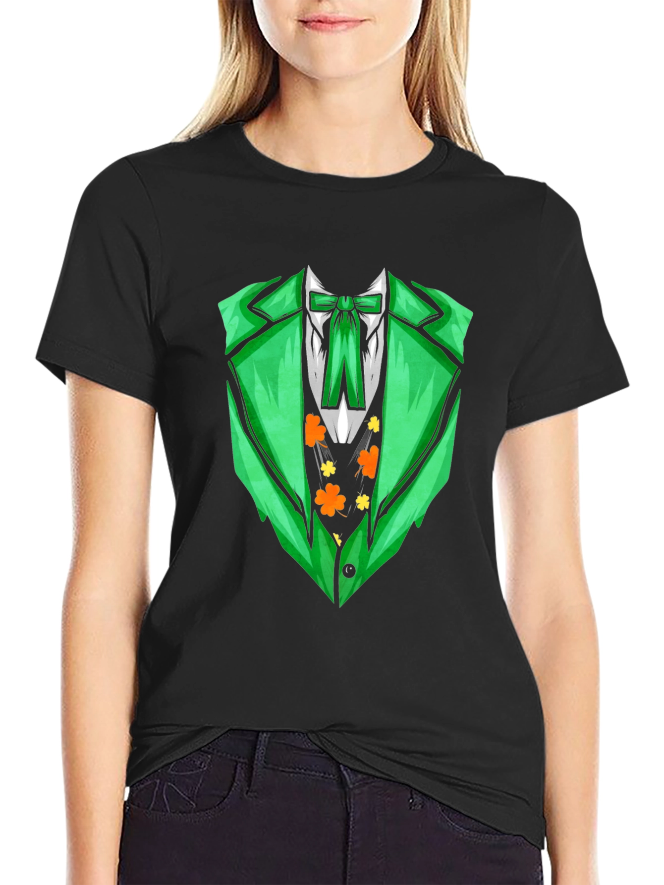 St. Patricks Day Green Suit Print T-Shirt