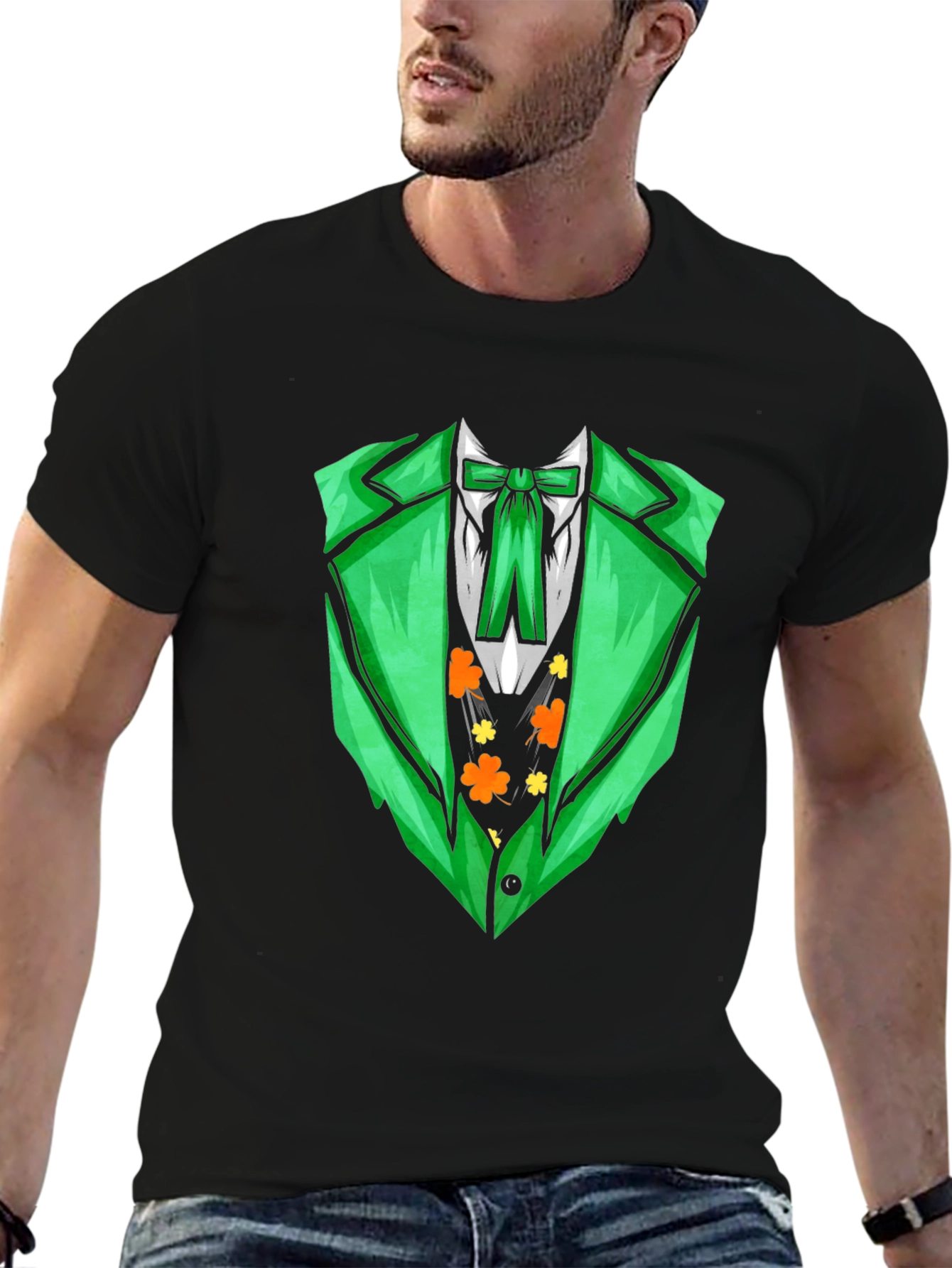 St. Patricks Day Green Suit Print T-Shirt