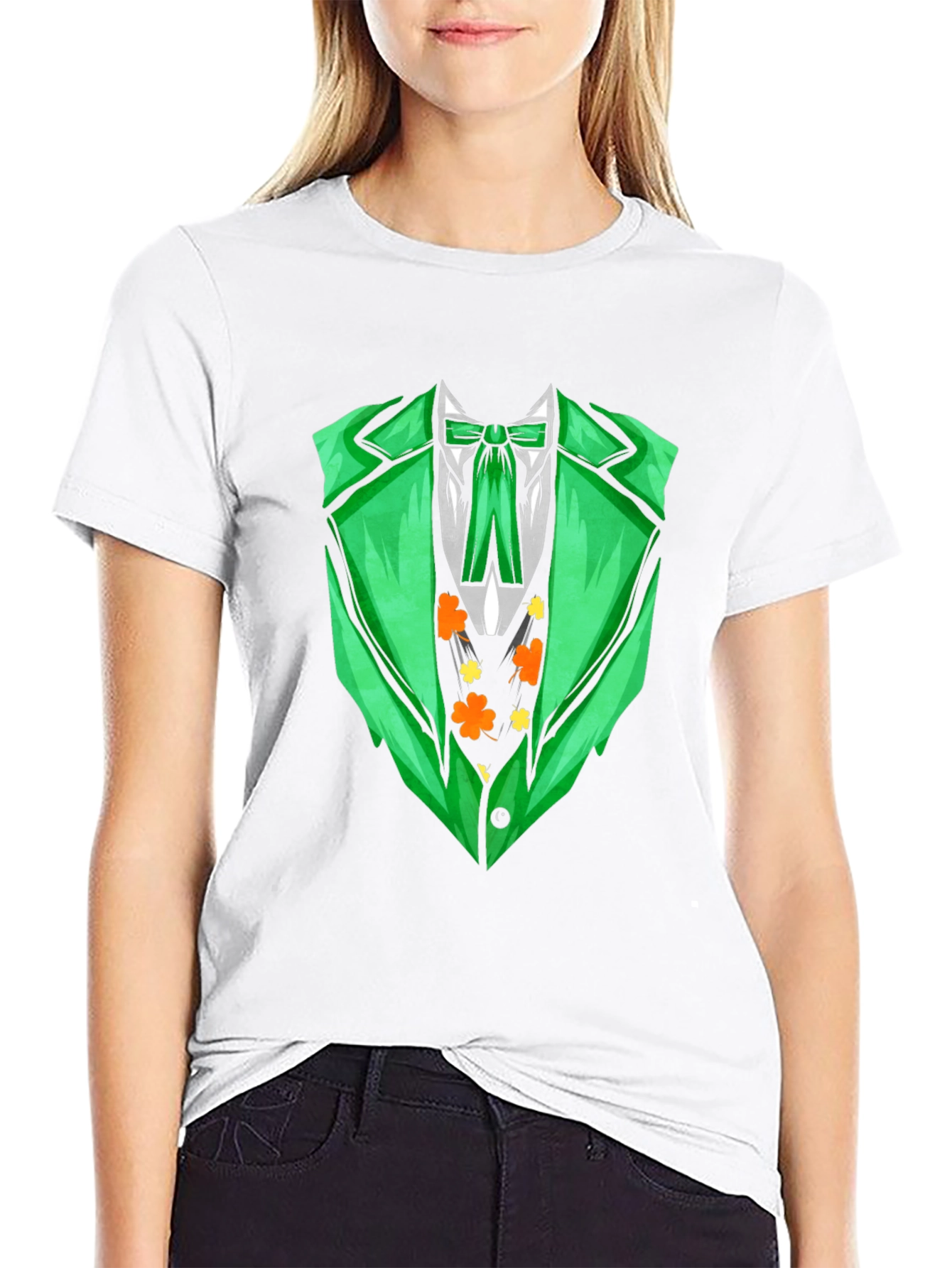 St. Patricks Day Green Suit Print T-Shirt
