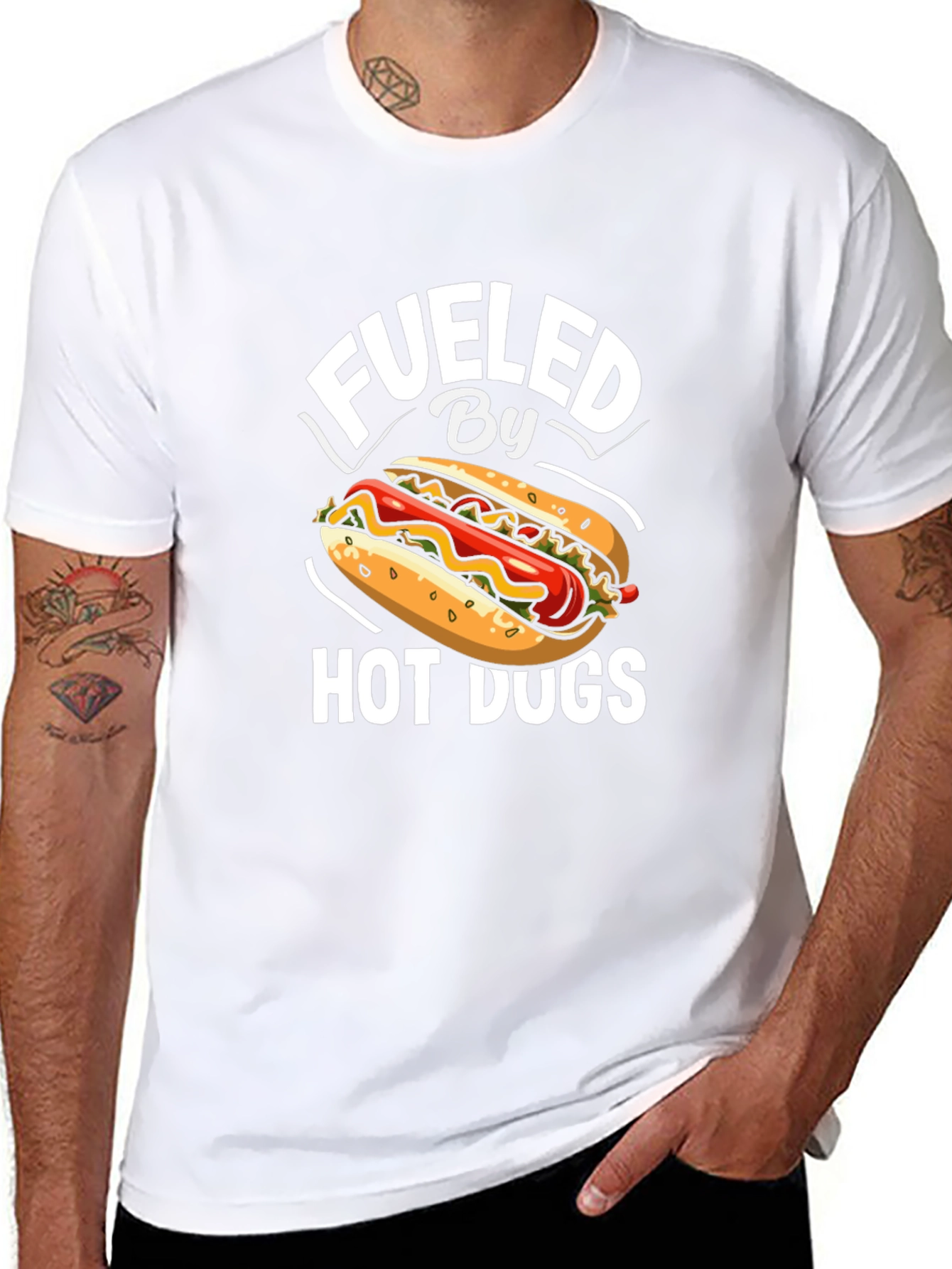 Fueled by Hot Dogs Graphic T-Shirt
