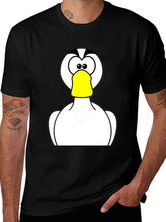 Cartoon Duck Graphic Black T-Shirt