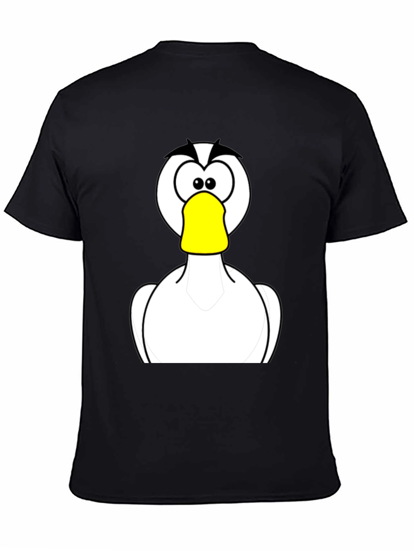 Cartoon Duck Graphic Black T-Shirt
