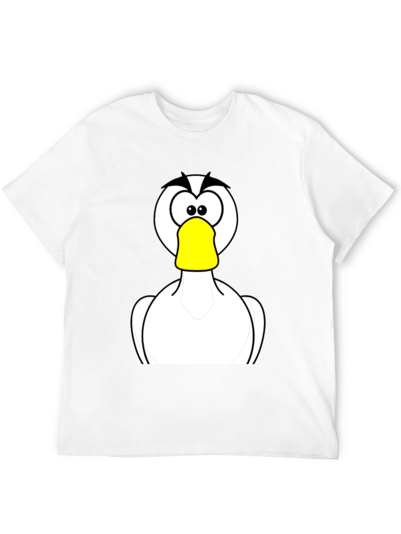 Cartoon Duck Graphic Black T-Shirt