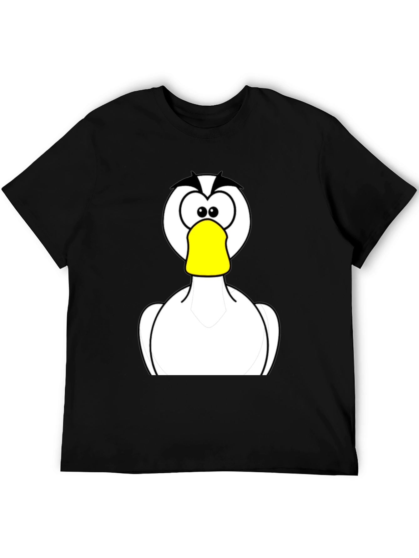 Cartoon Duck Graphic Black T-Shirt