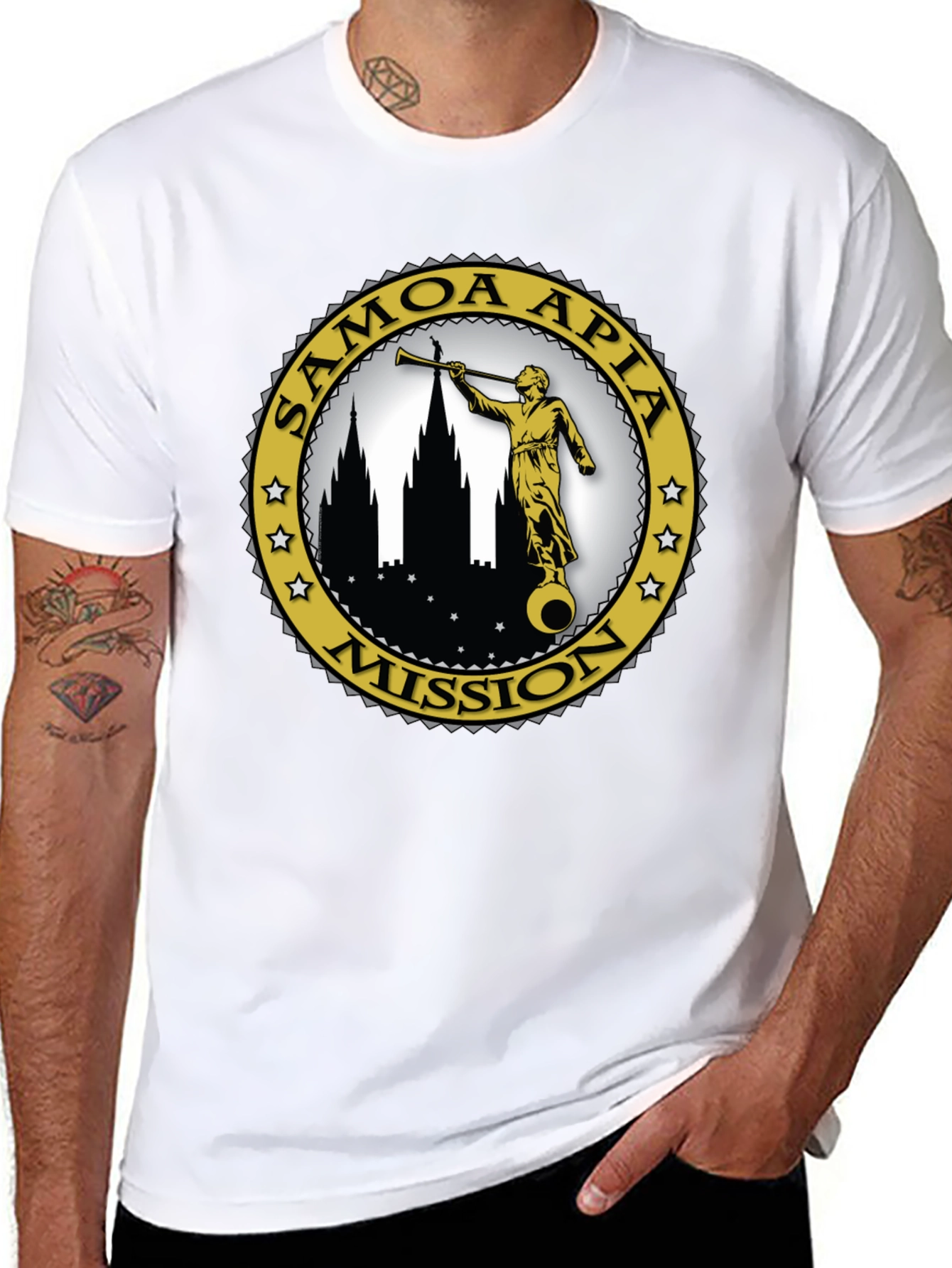 Samoa Apia Mission T-Shirt - Classic Black Cotton Tee