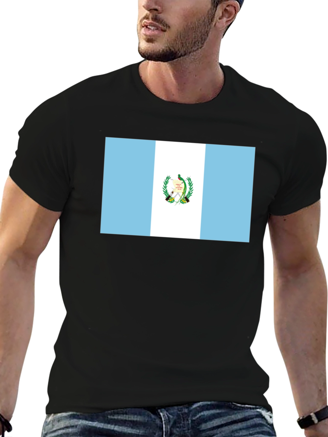 Guatemala Flag T-Shirt - Black Tee