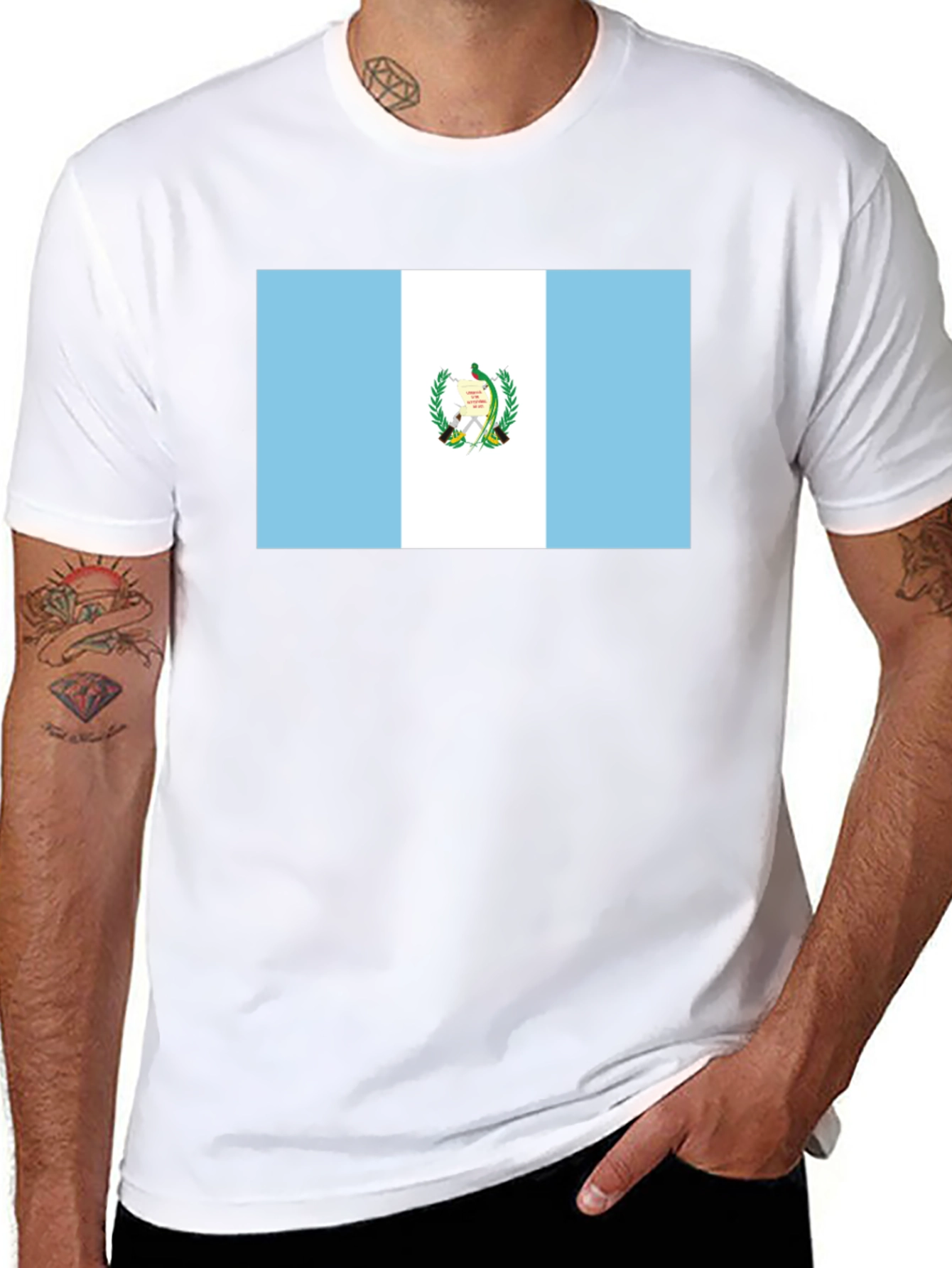 Guatemala Flag T-Shirt - Black Tee