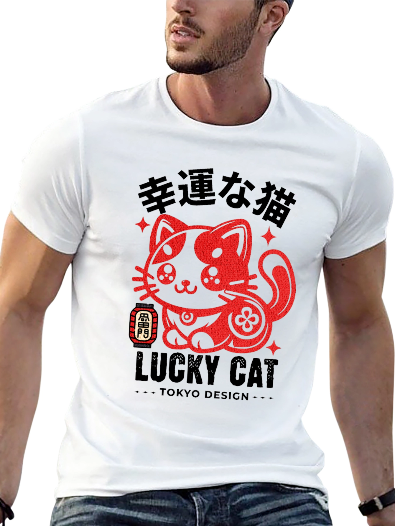 Lucky Cat Tokyo Design T-Shirt