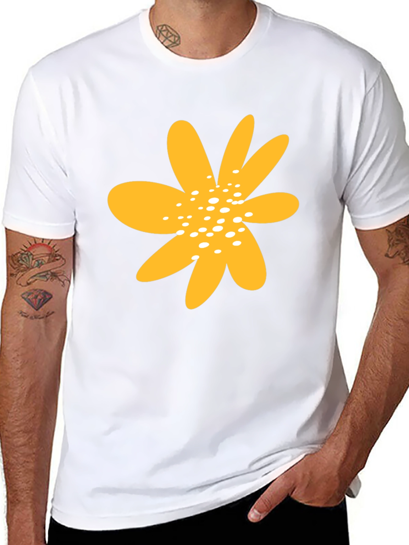 Bold Floral Graphic Black T-Shirt