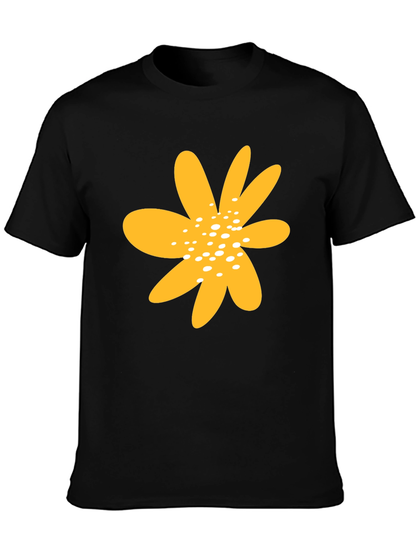 Bold Floral Graphic Black T-Shirt