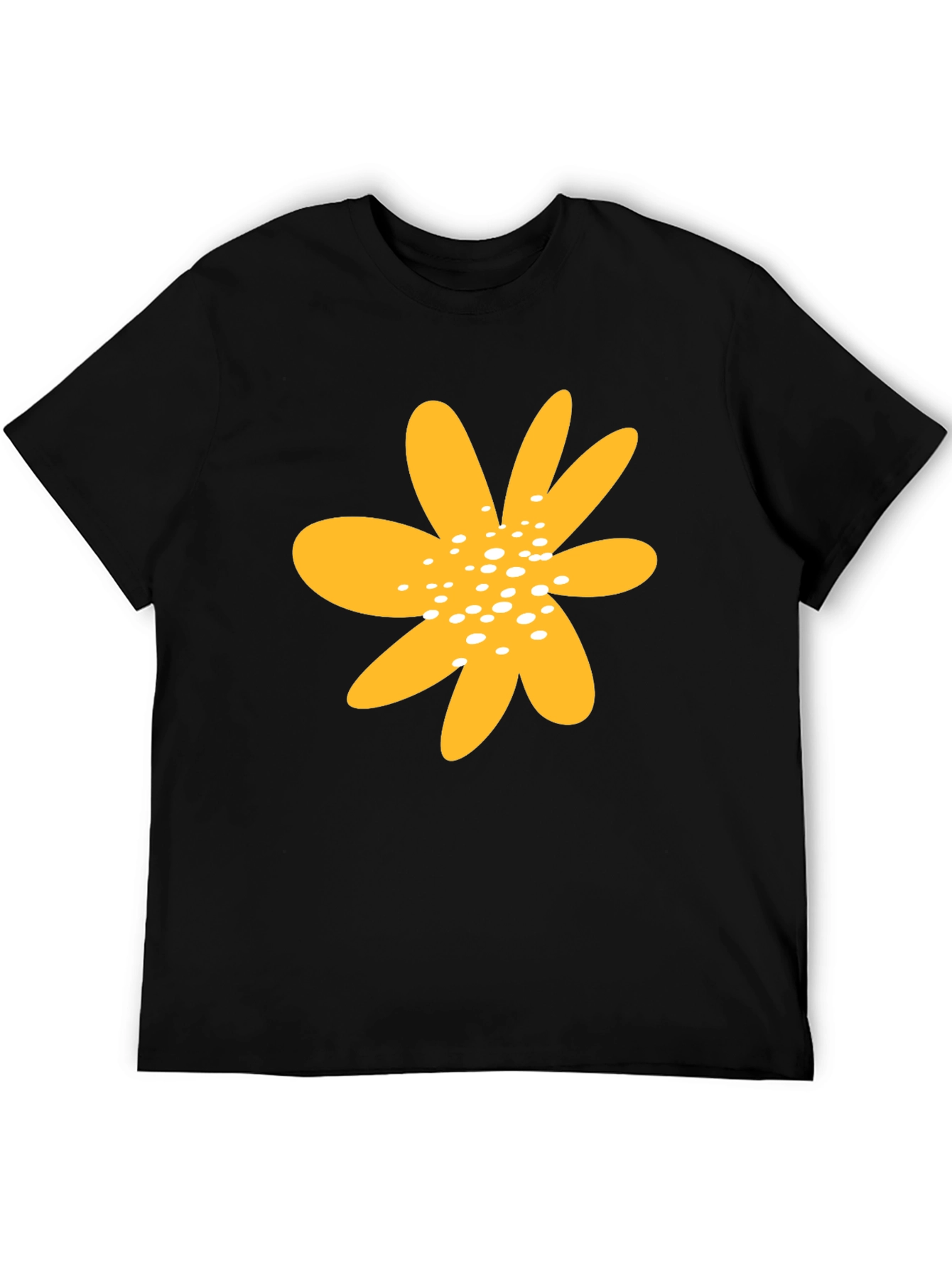 Bold Floral Graphic Black T-Shirt