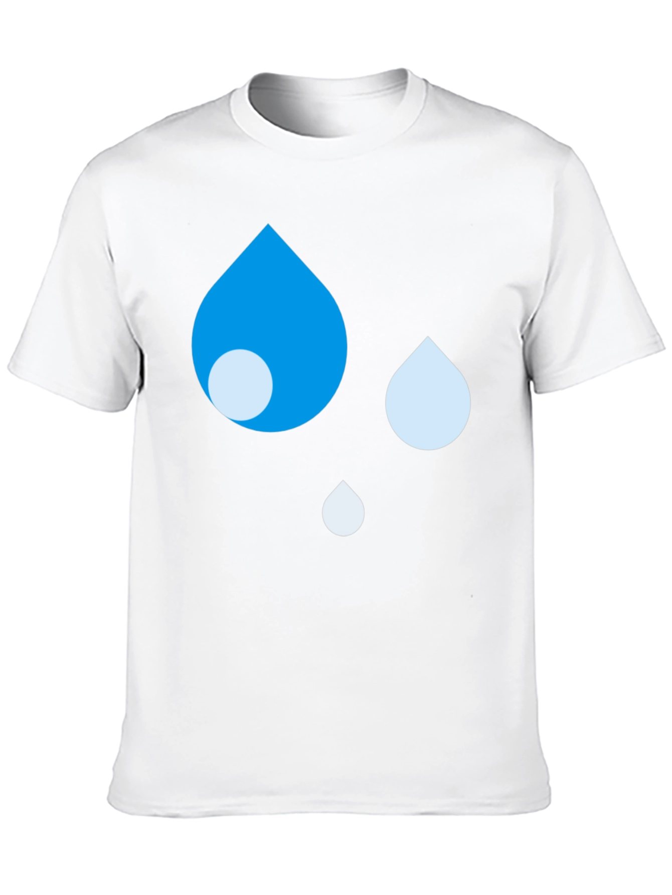 Blue Raindrop Graphic Black T-Shirt