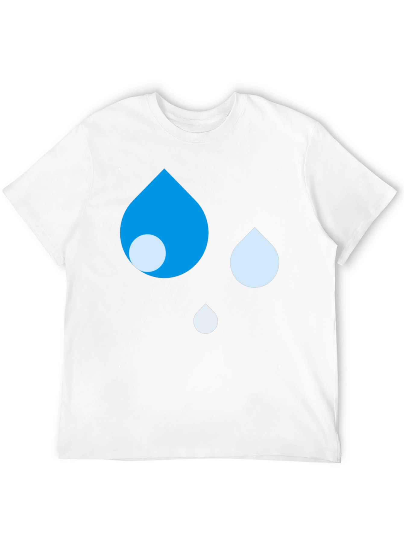 Blue Raindrop Graphic Black T-Shirt