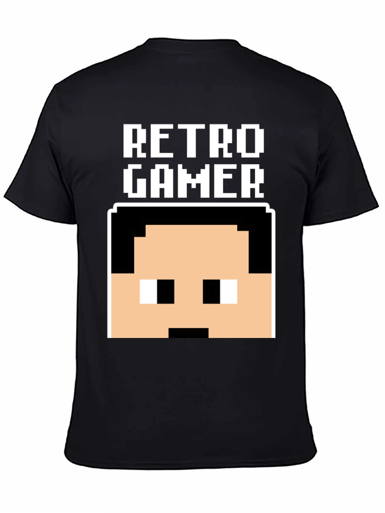 Retro Gamer Pixel Art Black T-Shirt