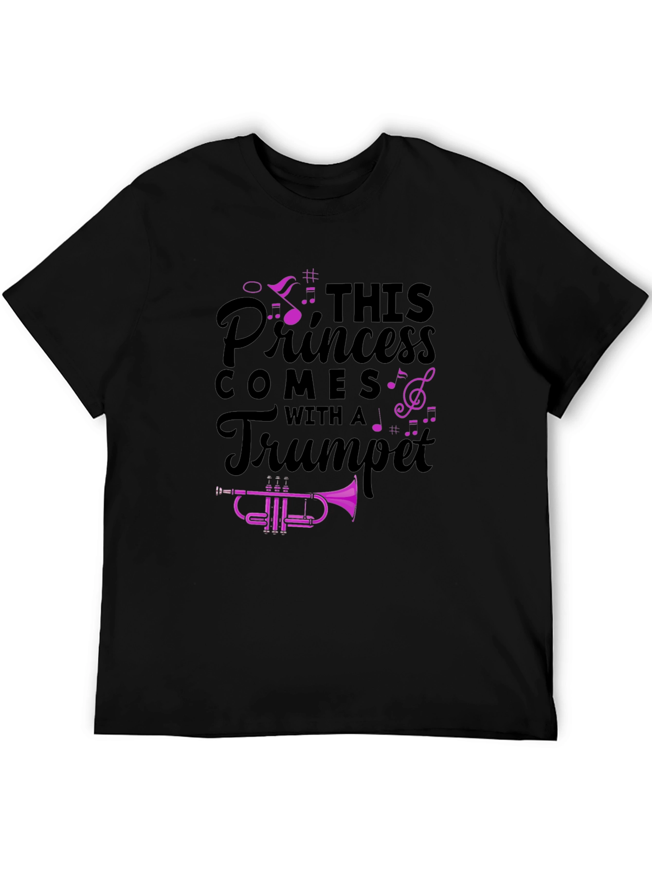 Princess Trumpet Player Black T-Shirt