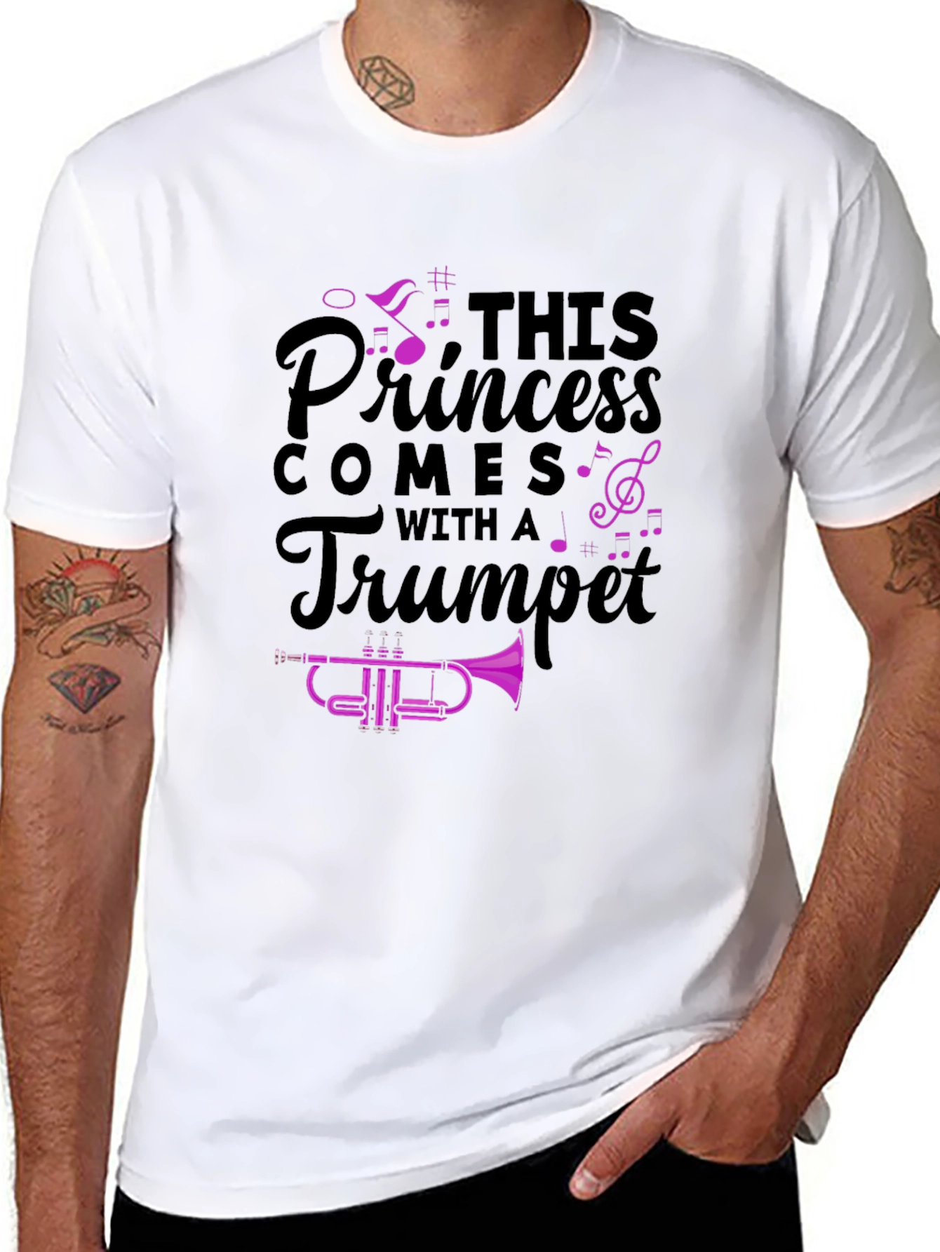 Princess Trumpet Player Black T-Shirt