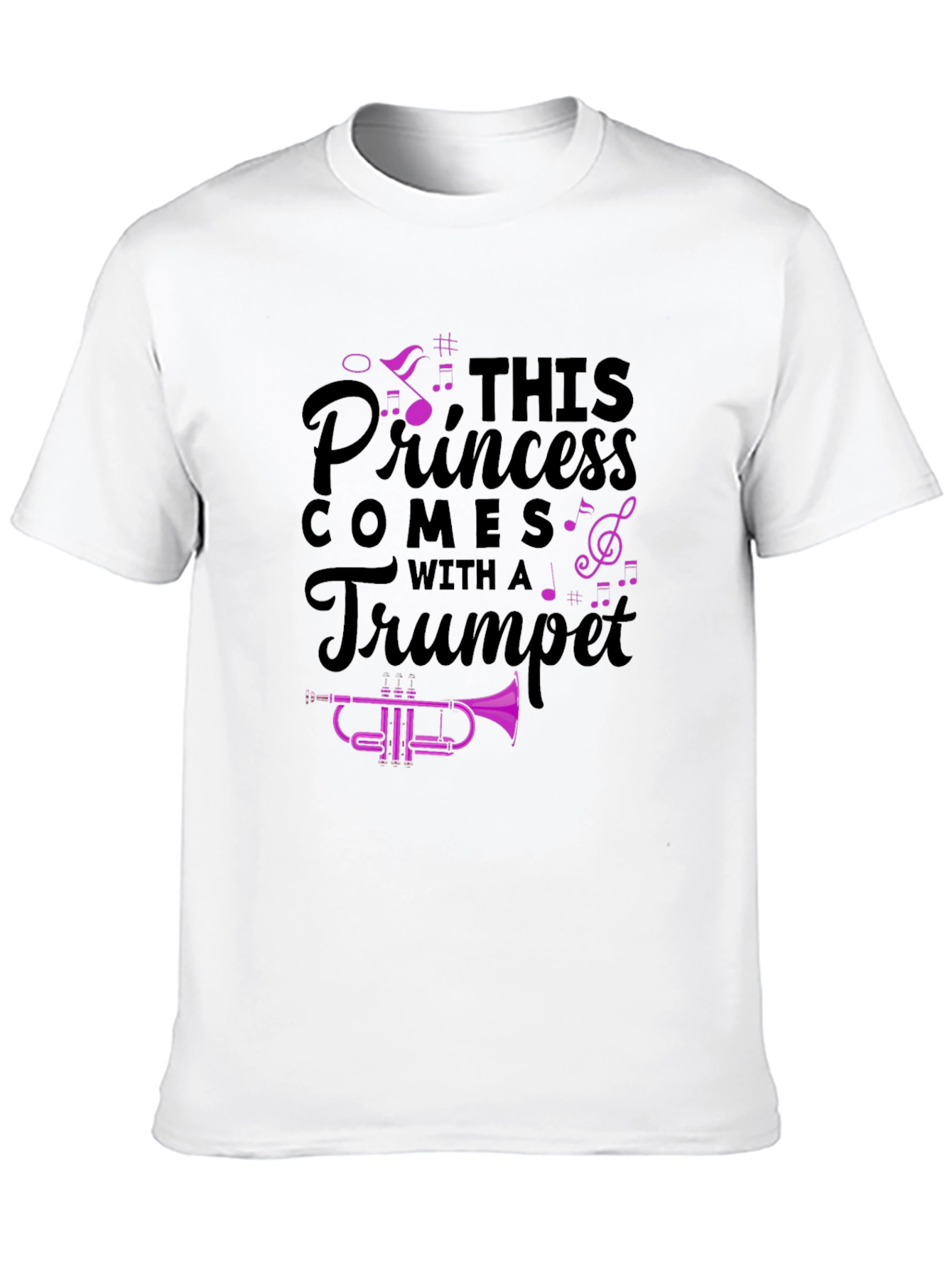 Princess Trumpet Player Black T-Shirt