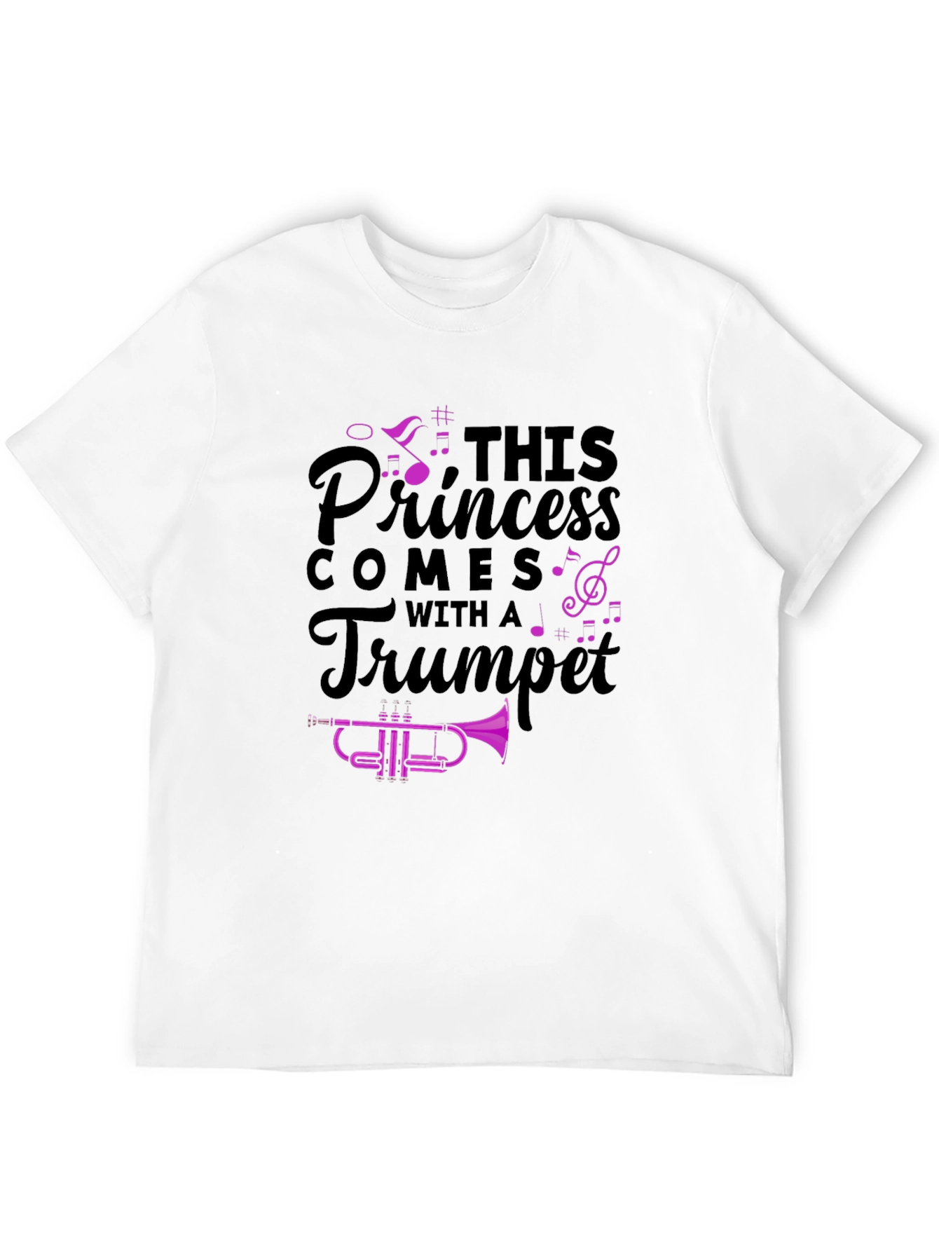 Princess Trumpet Player Black T-Shirt