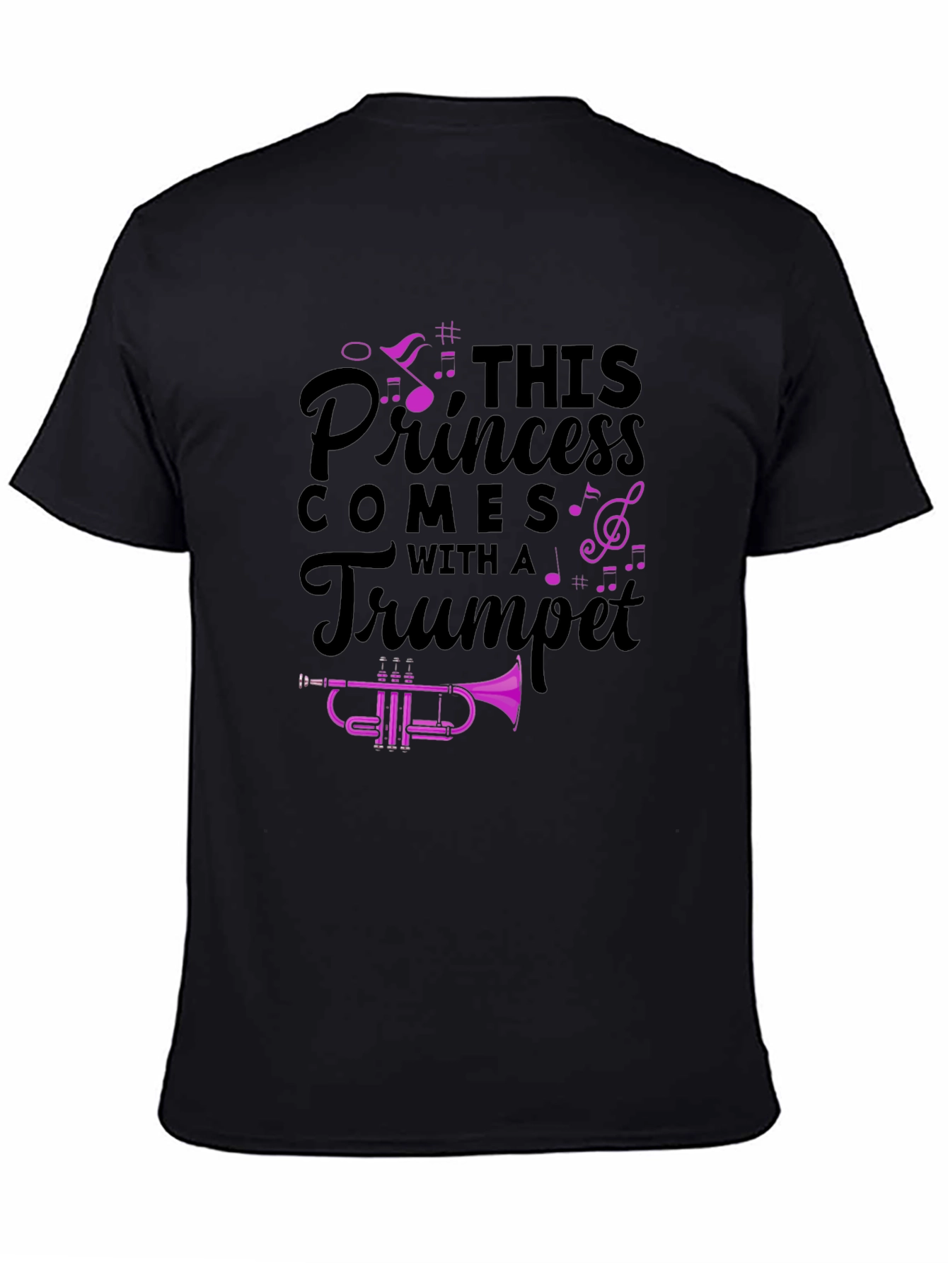 Princess Trumpet Player Black T-Shirt