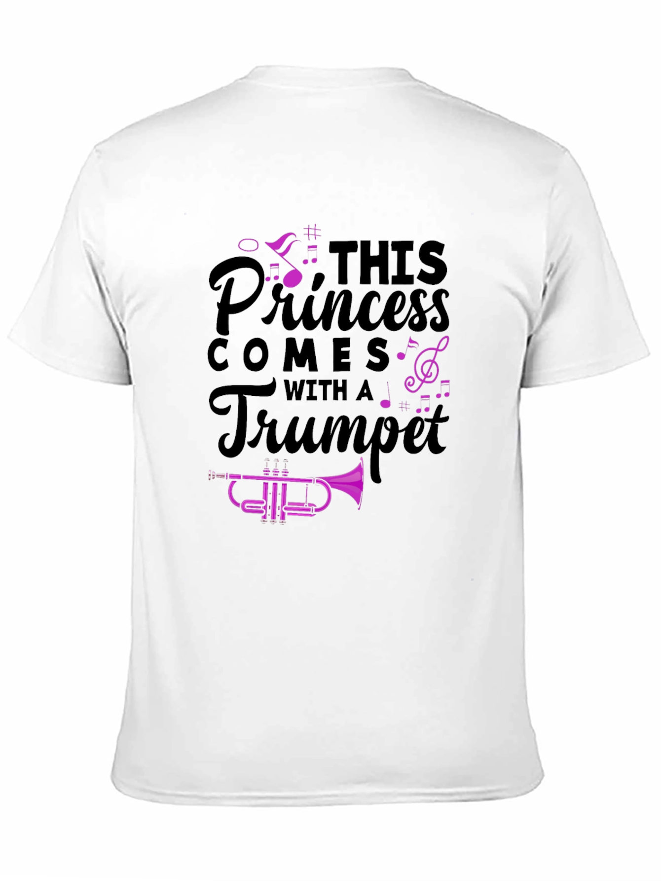 Princess Trumpet Player Black T-Shirt