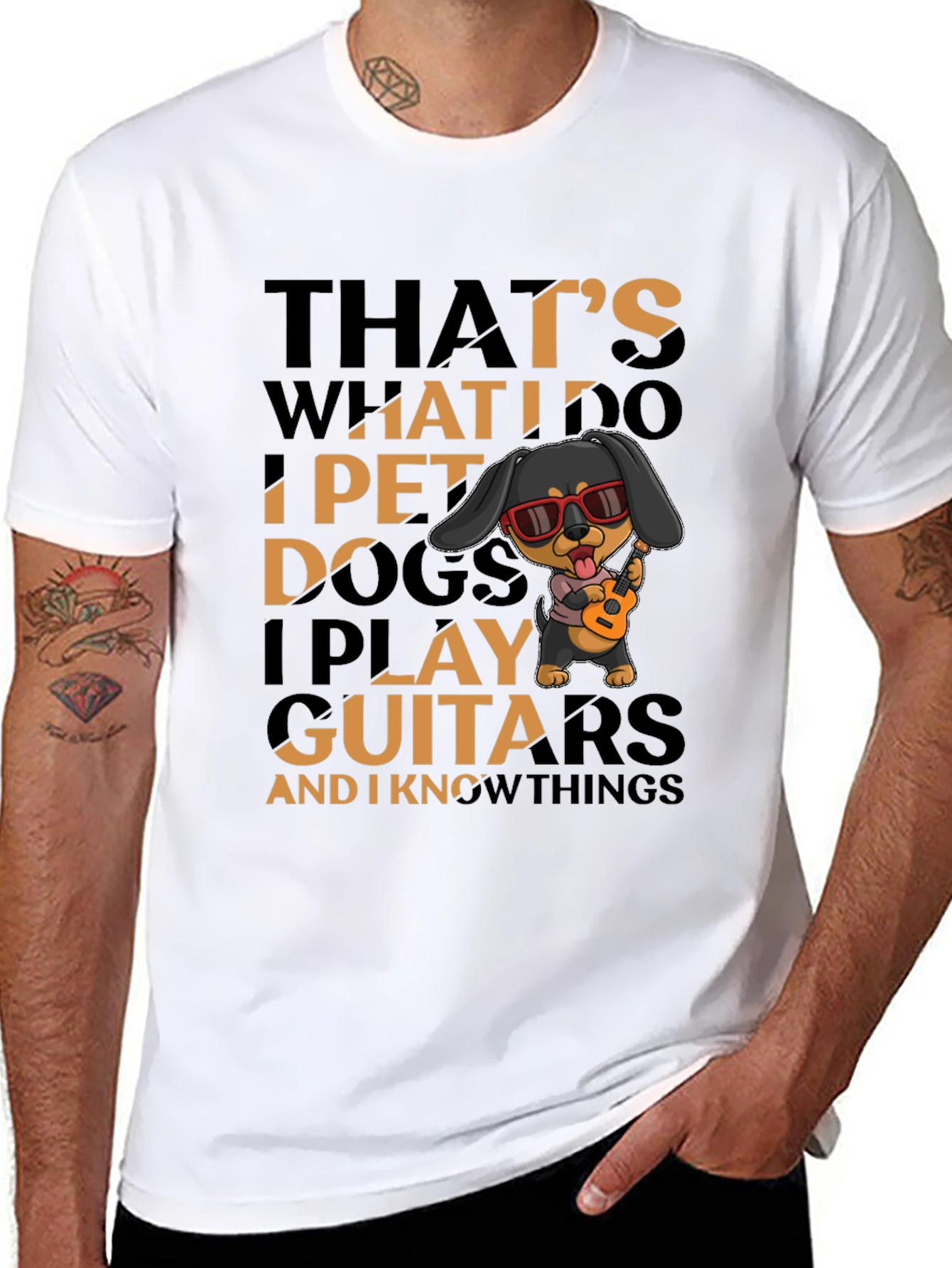 Pet Dogs and Play Guitars Graphic Tee