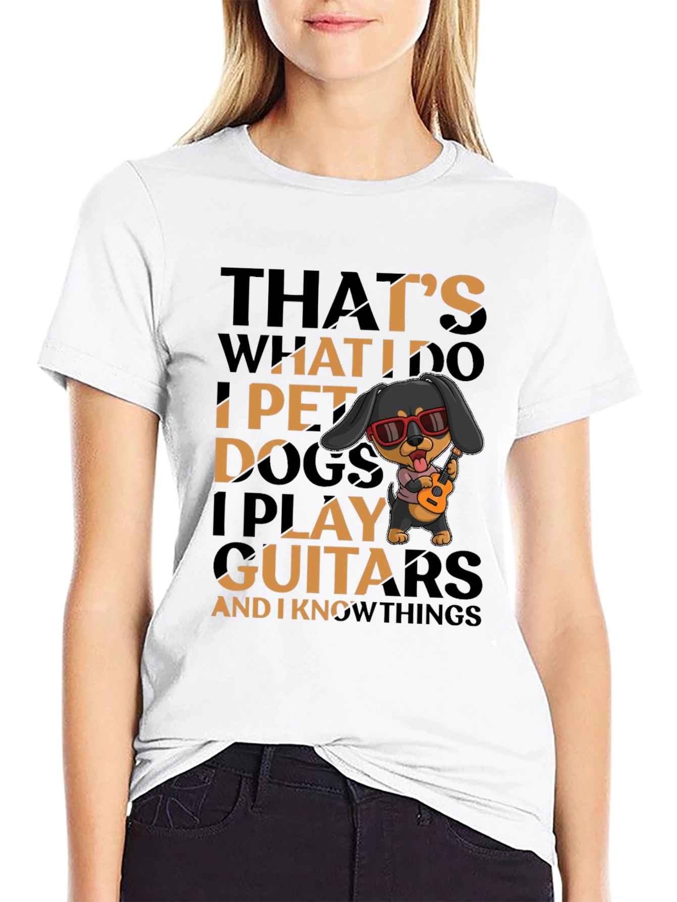 Pet Dogs and Play Guitars Graphic Tee