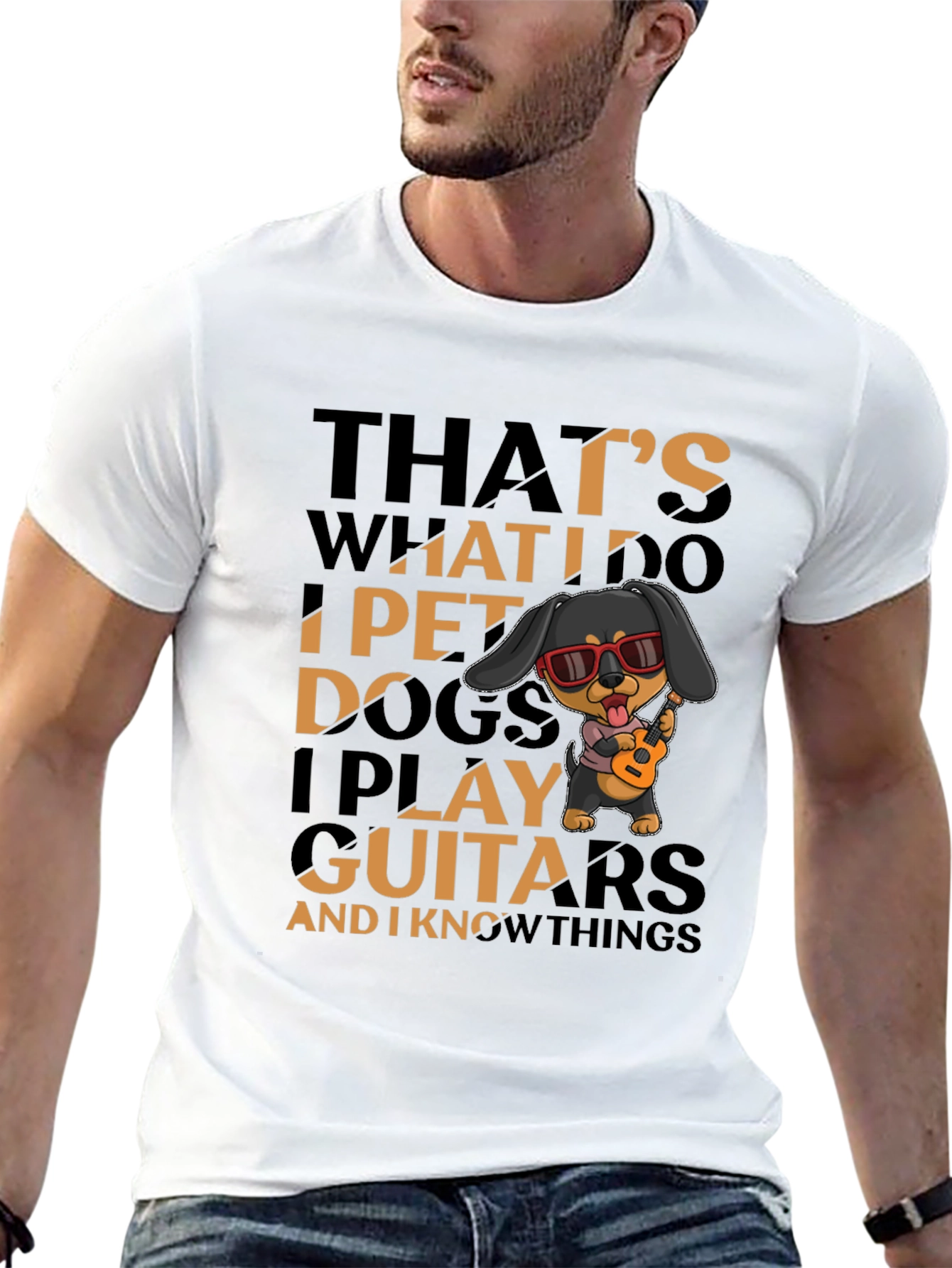 Pet Dogs and Play Guitars Graphic Tee