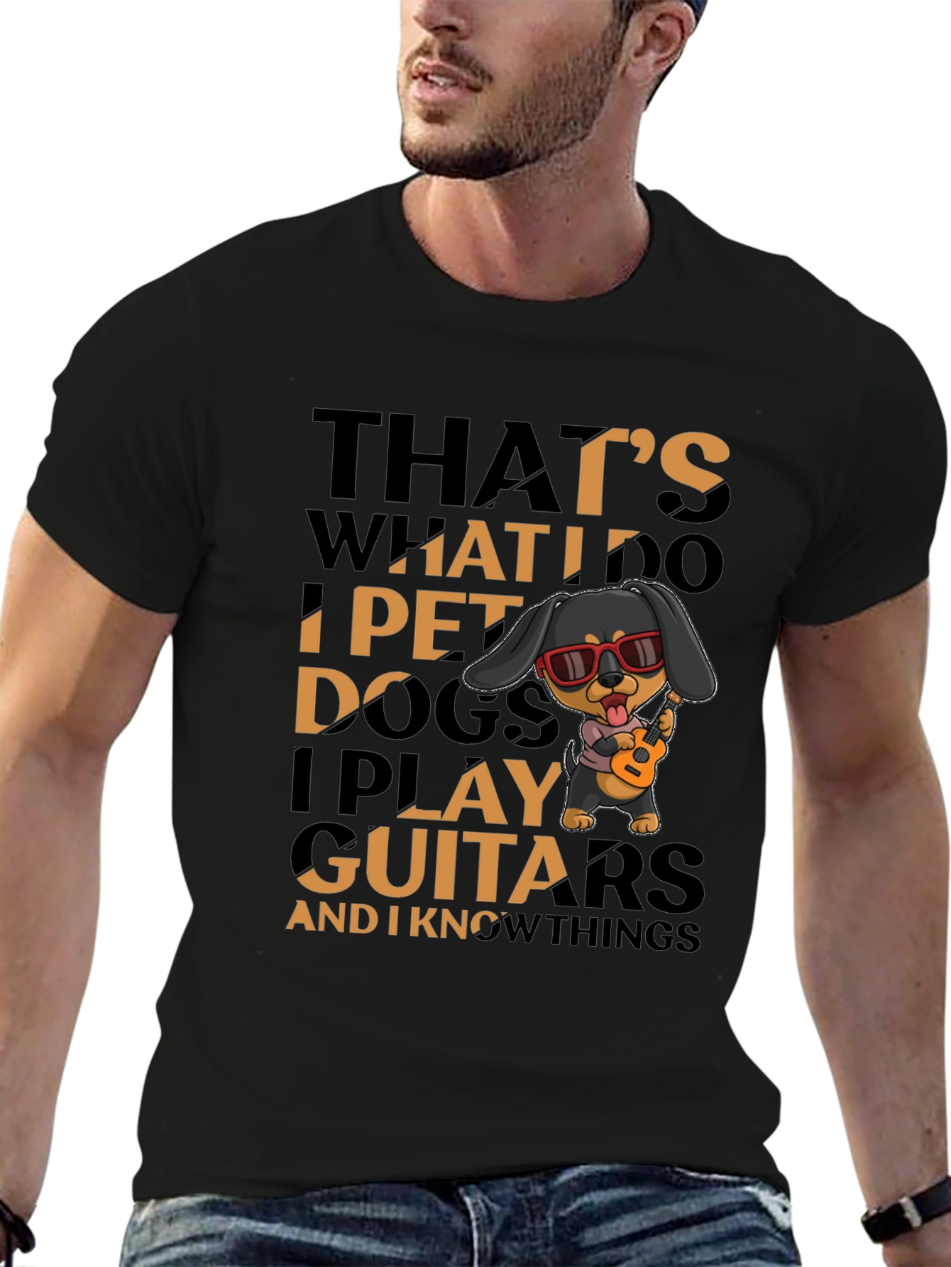 Pet Dogs and Play Guitars Graphic Tee