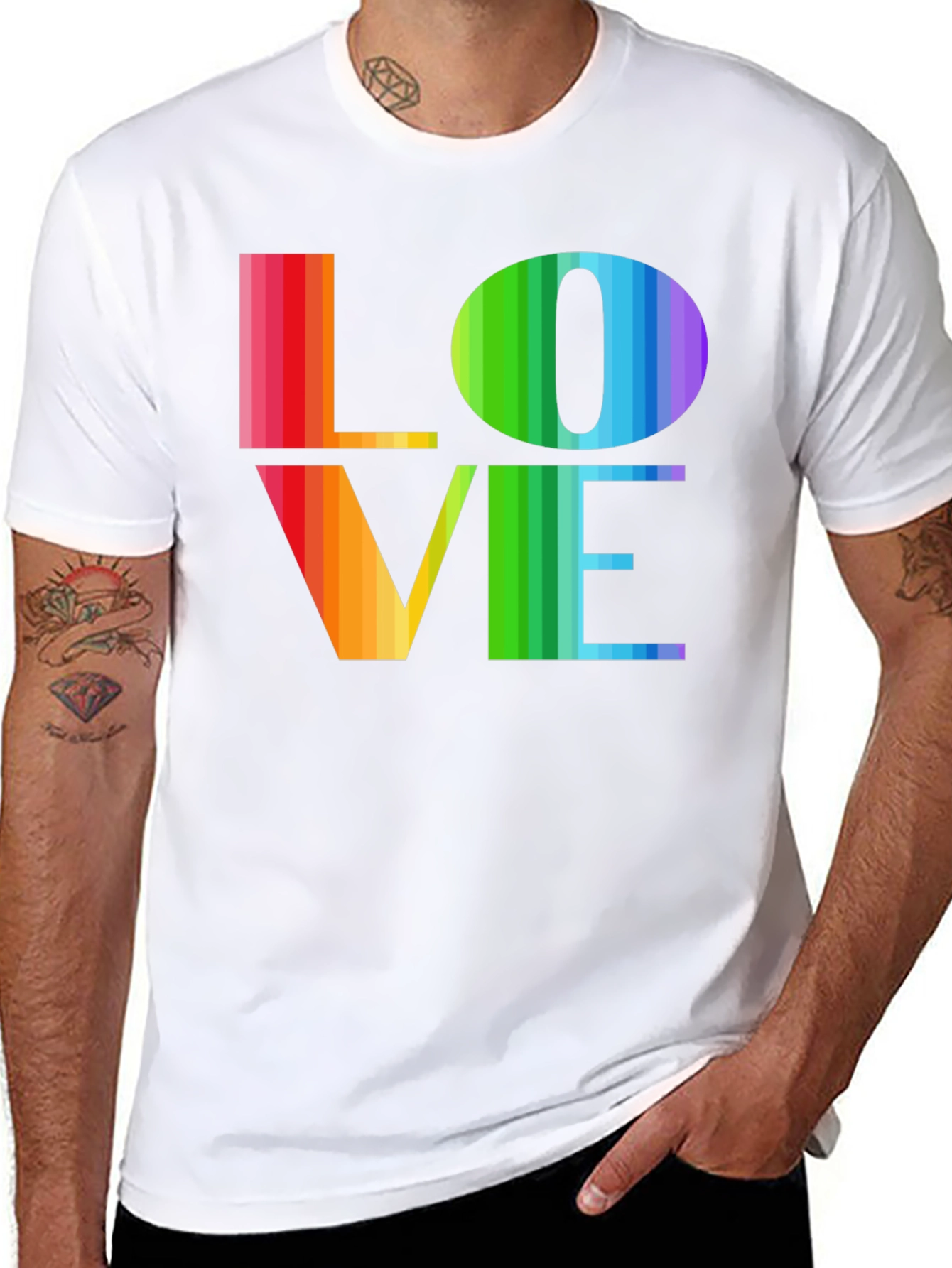 Rainbow LOVE Graphic Tee - Pride LGBTQ+ T-Shirt